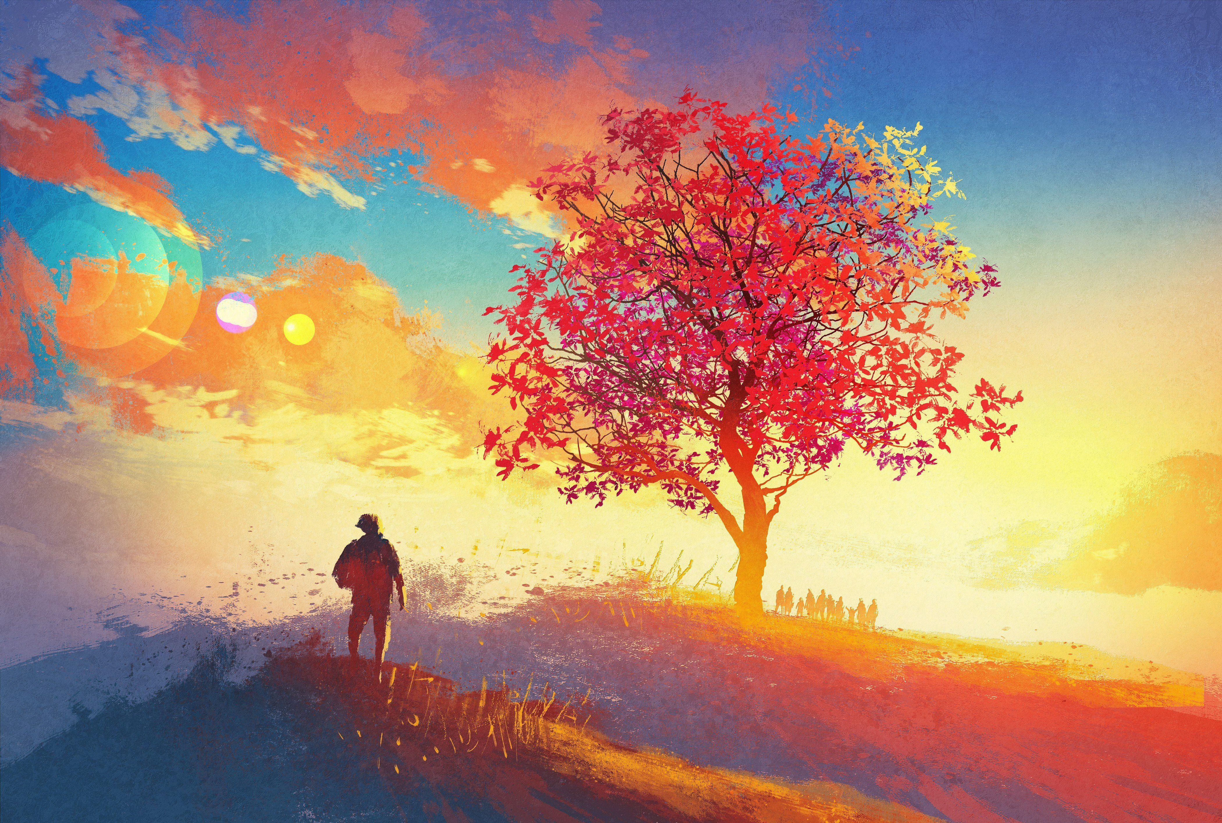 4200x2828 artwork, Colorful, Sunrise, Sky HD Wallpaper / Desktop and Mobile