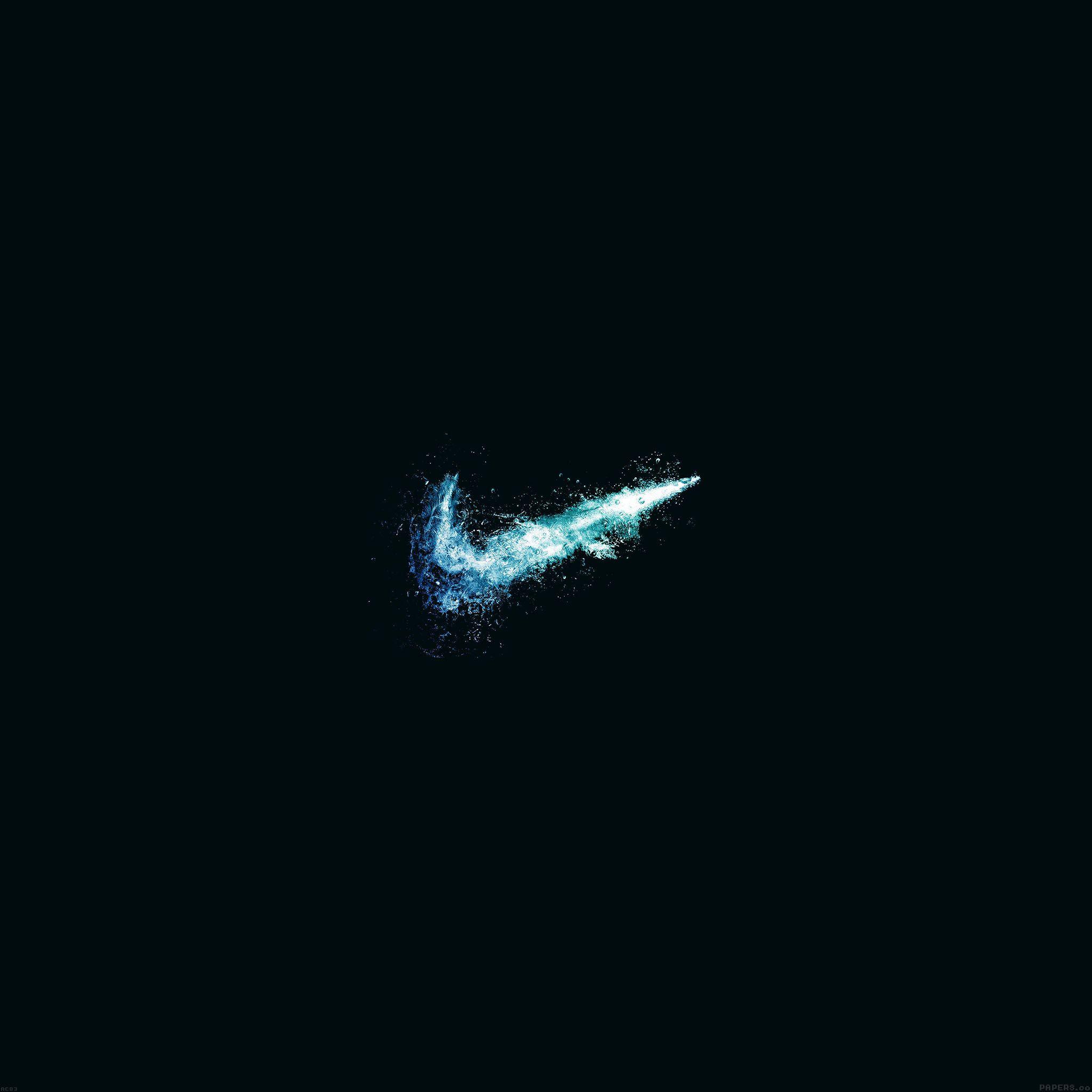 2048x2048 Wallpaper Nike Water Logo Dark Minimal
