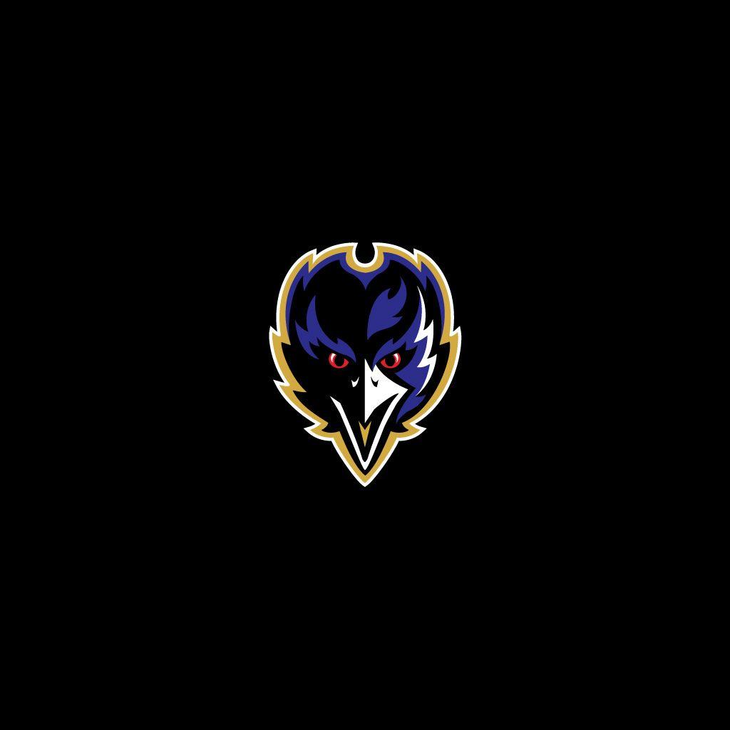 1024x1024 iPad Wallpaper with the Baltimore Ravens Team Logo