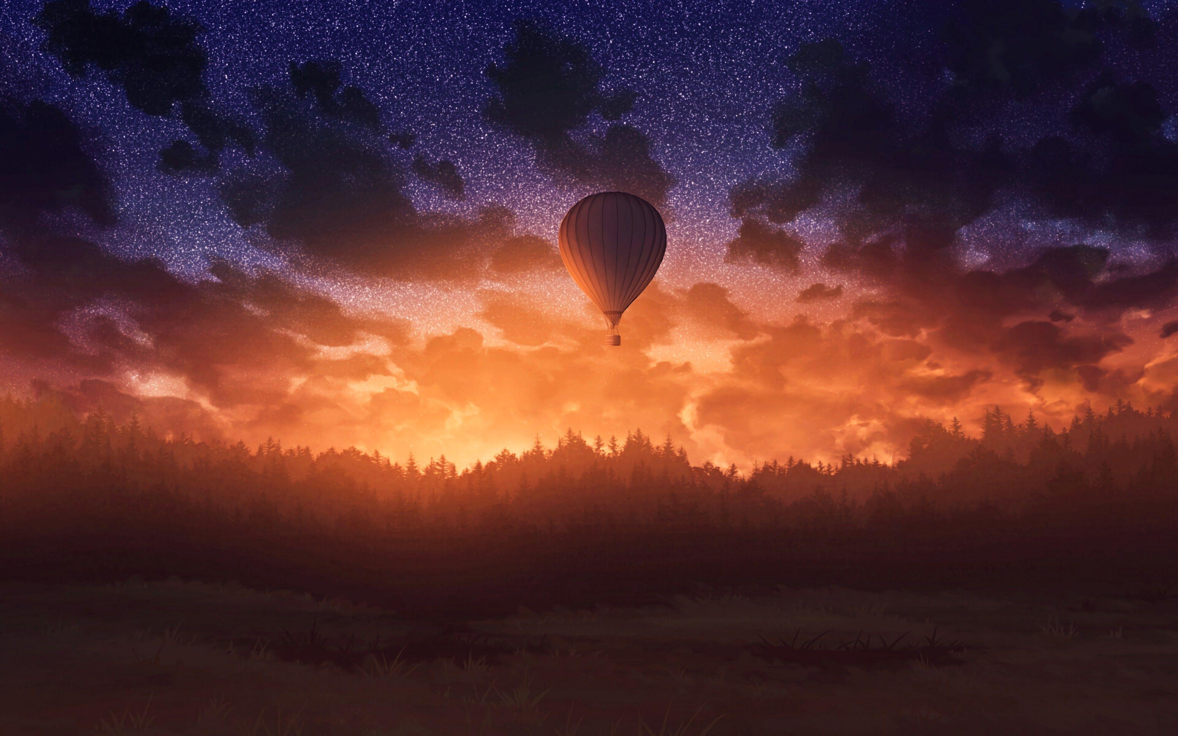 3840x2400 Air Balloons Sunrise Sky Forest 4k 4k HD 4k Wallpaper