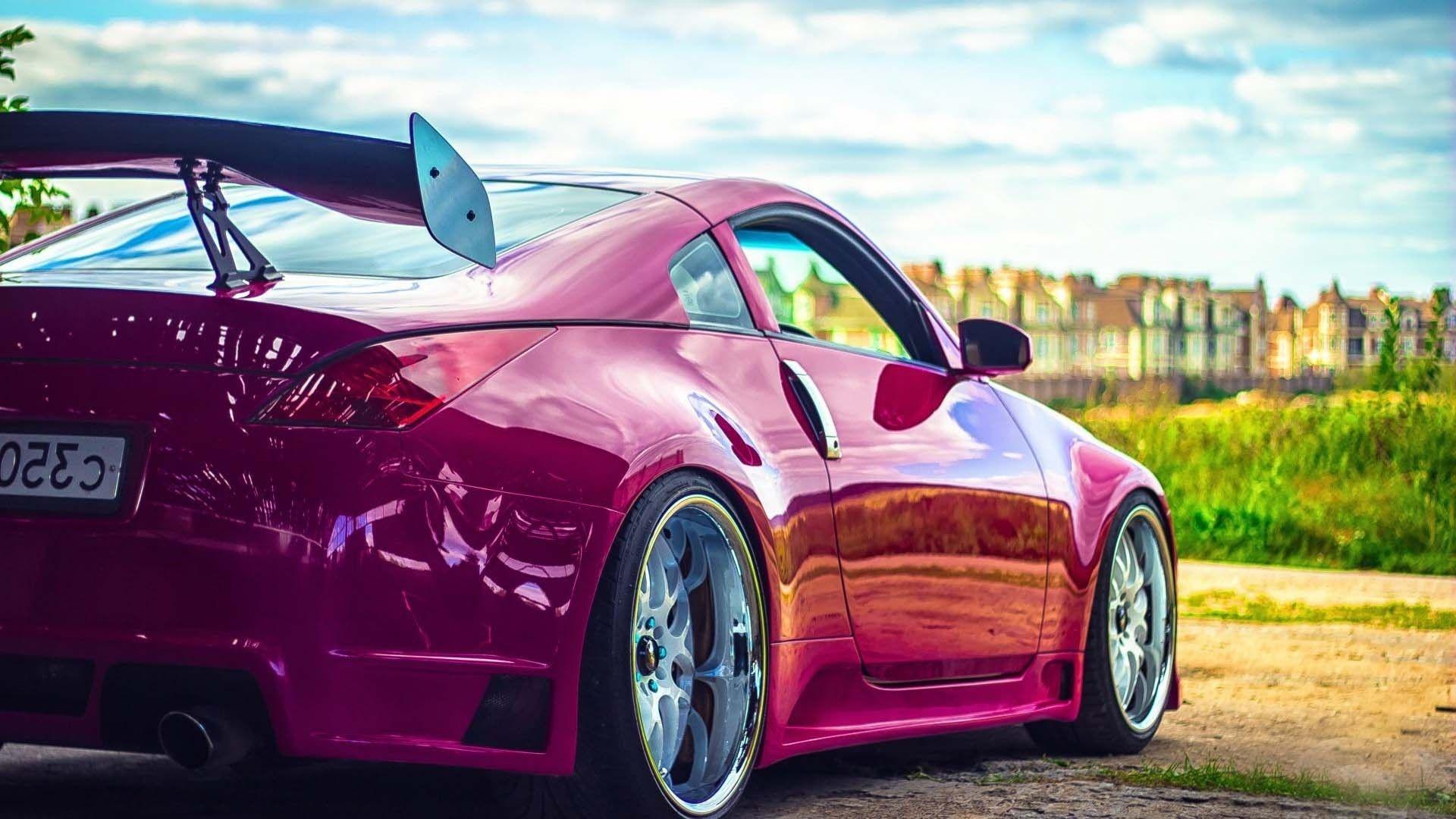 pink metal car