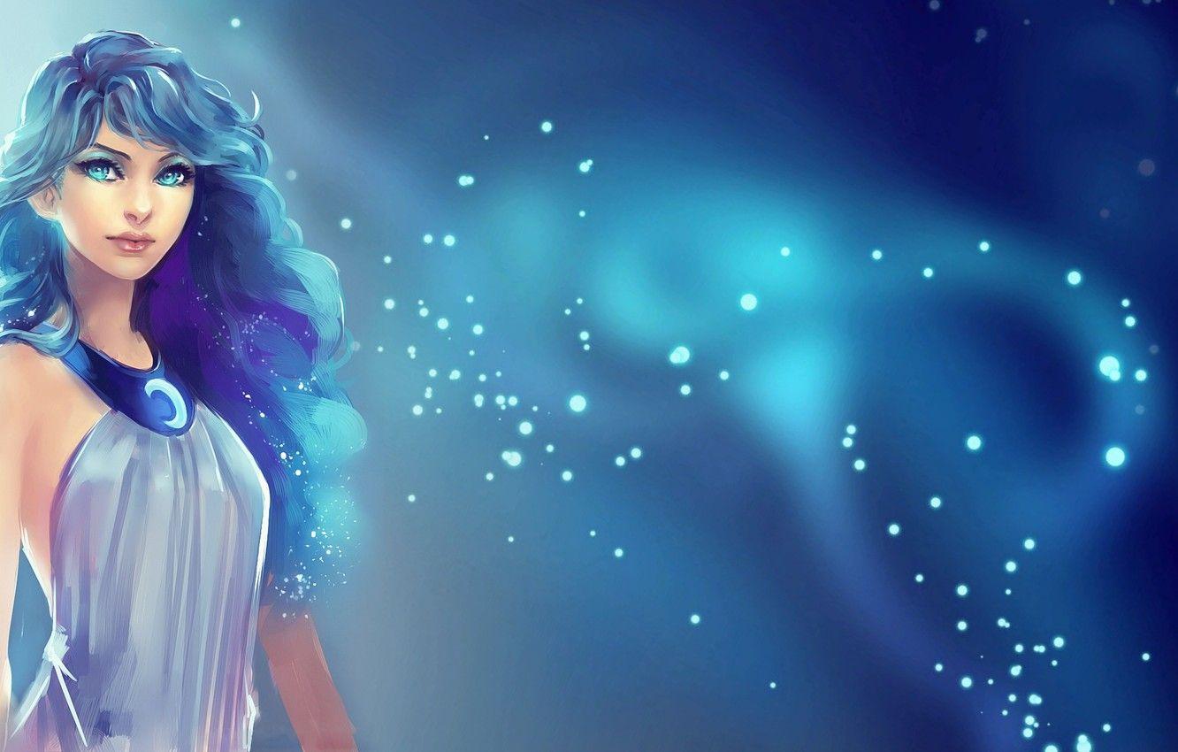 1332x850 Wallpaper girl, stars, figure, fantasy, art, girl, fantasy, art
