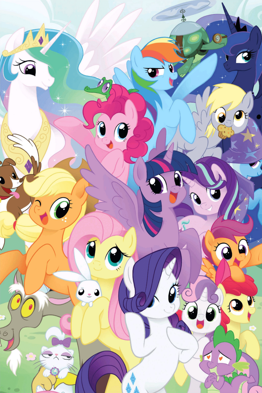1000x1499 alicorn, angel bunny, apple bloom, applejack, cutie mark
