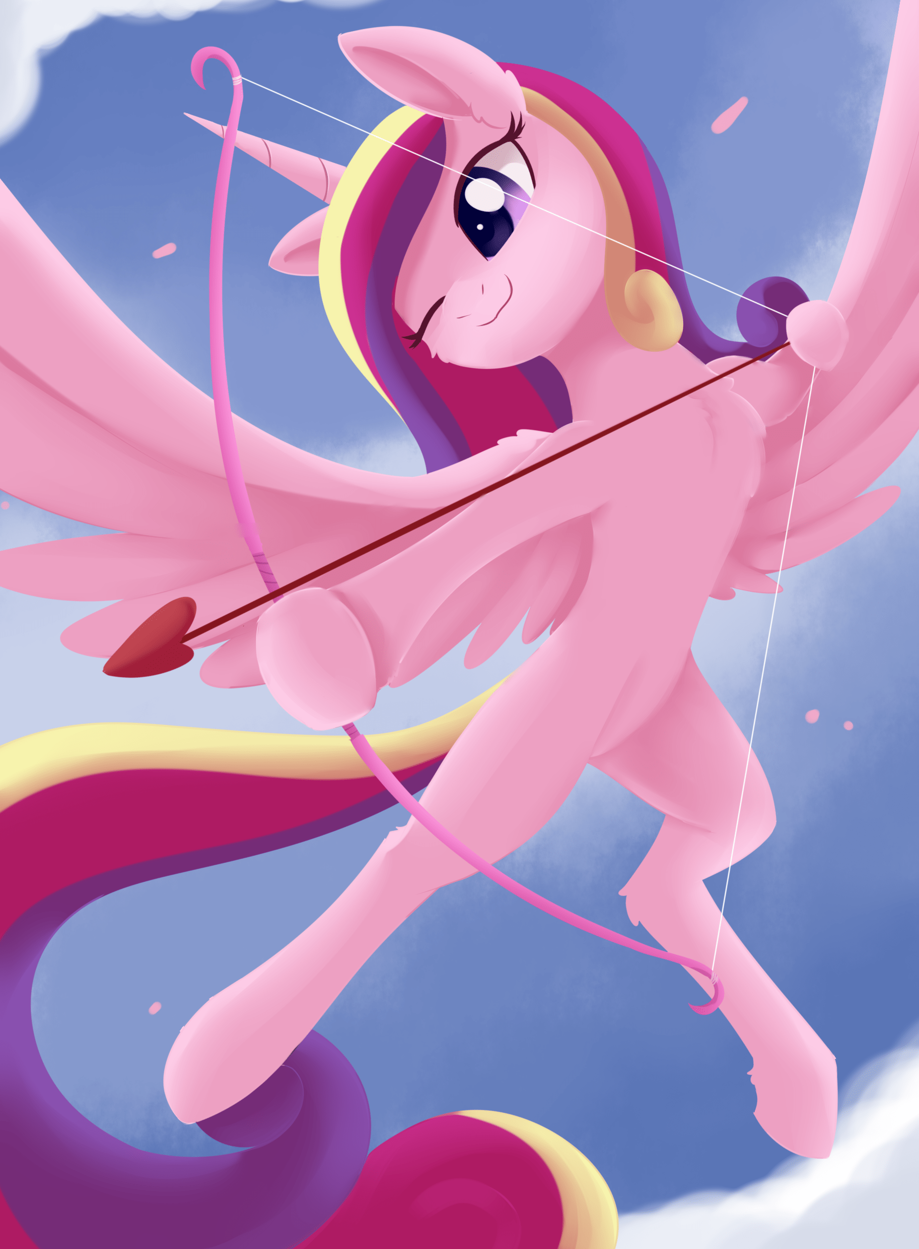 1825x2481 alicorn, artist:dusthiel, bow (weapon), cloud, cute