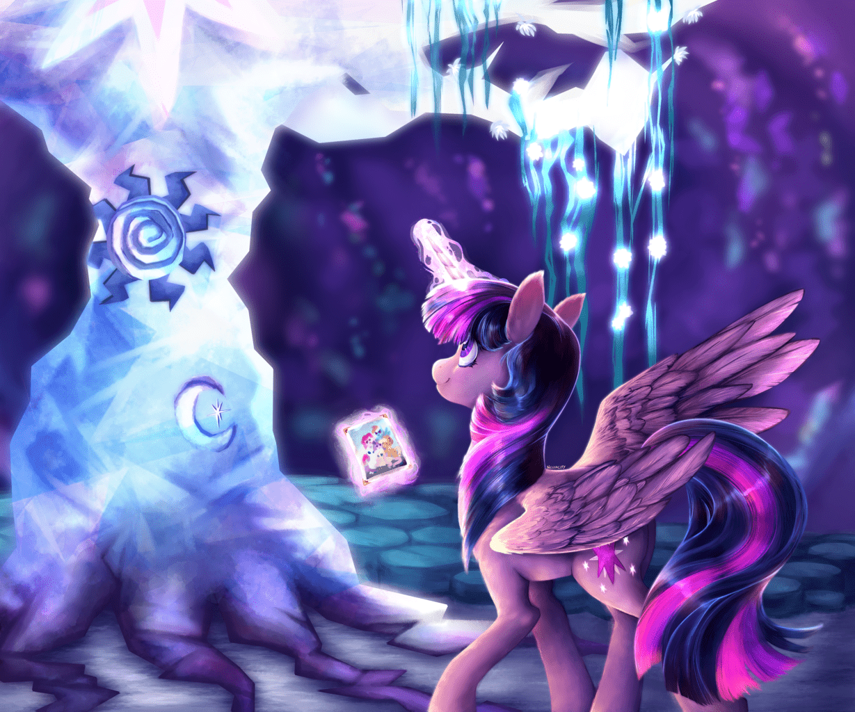 1229x1024 alicorn, artist:nessacity, pony, safe, solo, tree