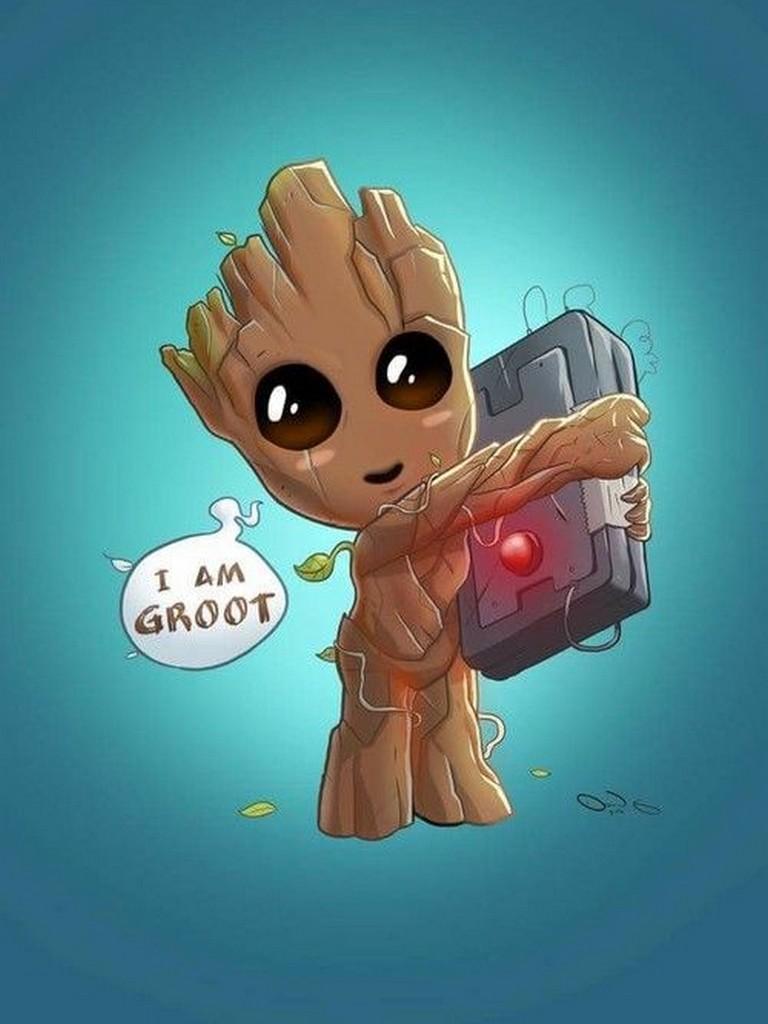 768x1024 Baby Groot Wallpaper for Android