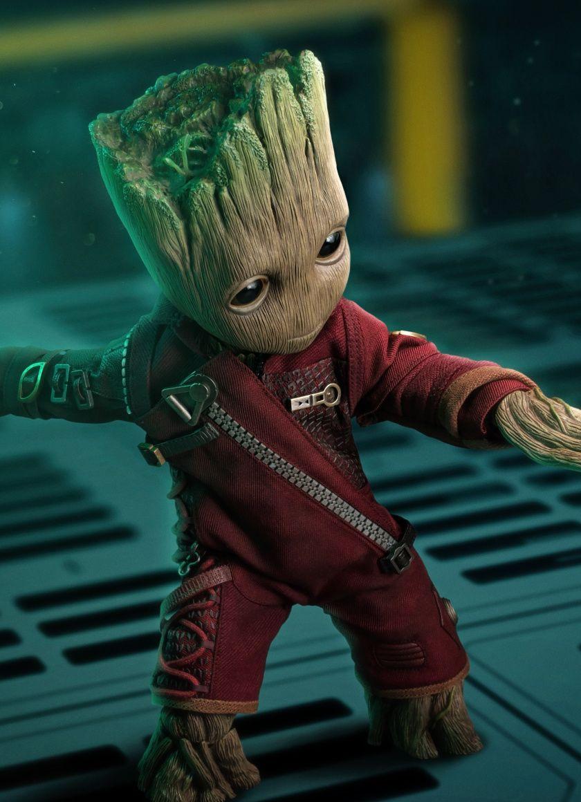 840x1160 Download Baby groot, guardians of the galaxy, marvel, toy art