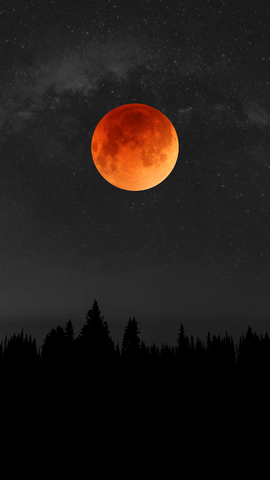 Dark red moon night of Desert 2K wallpaper download