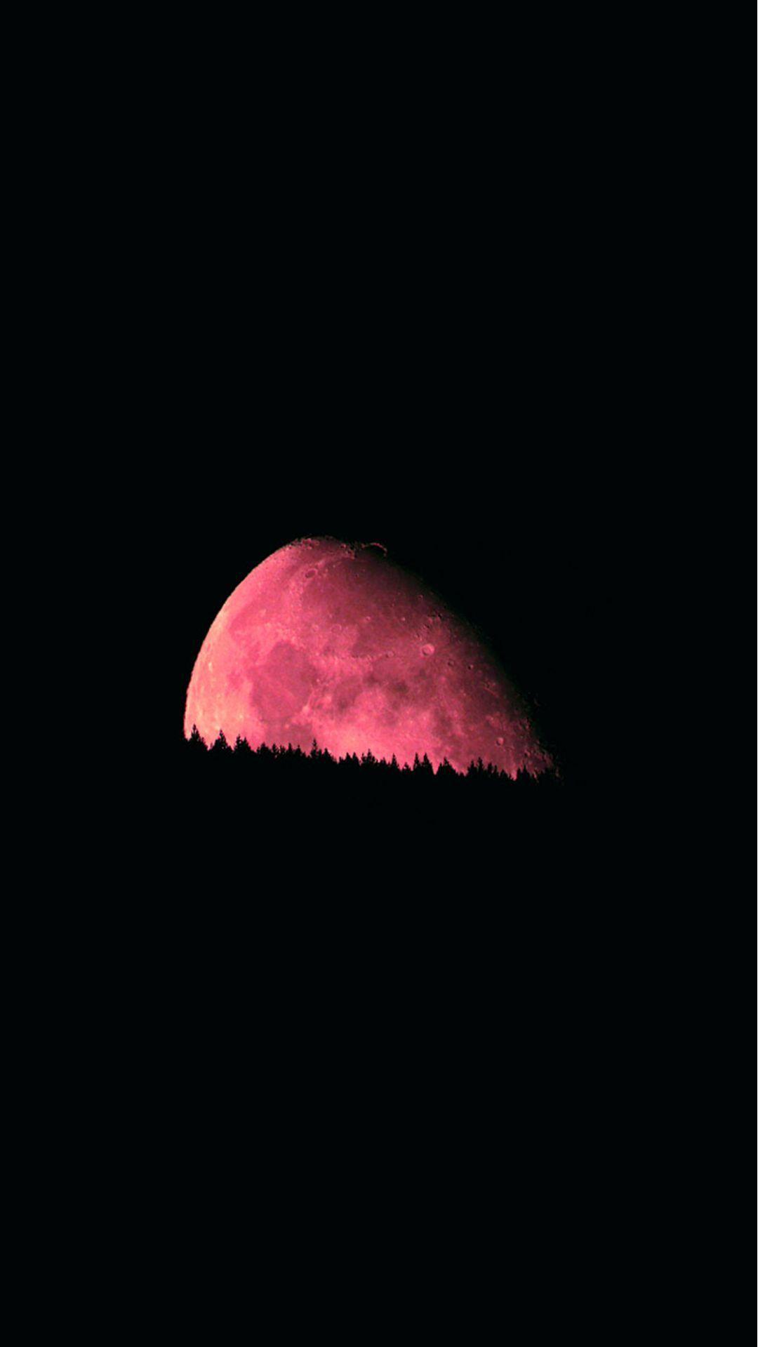 1080x1920 Big Red Moon Dark Night iPhone 8 Wallpaper Free Download