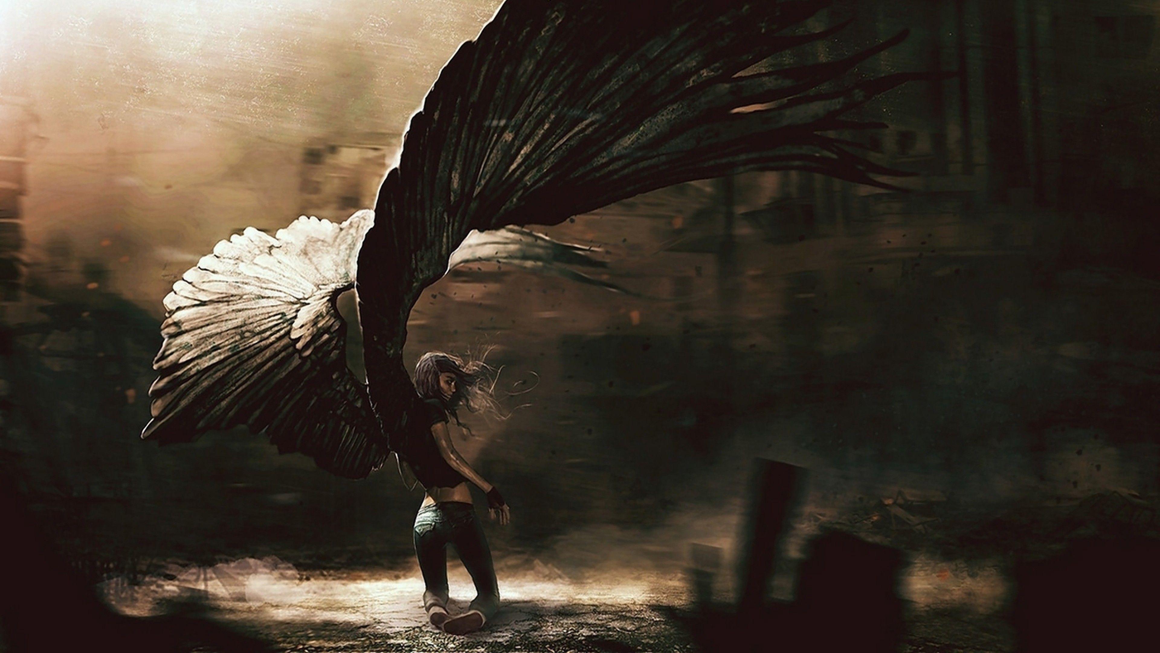 3840x2160 Angel Desktop Wallpaper