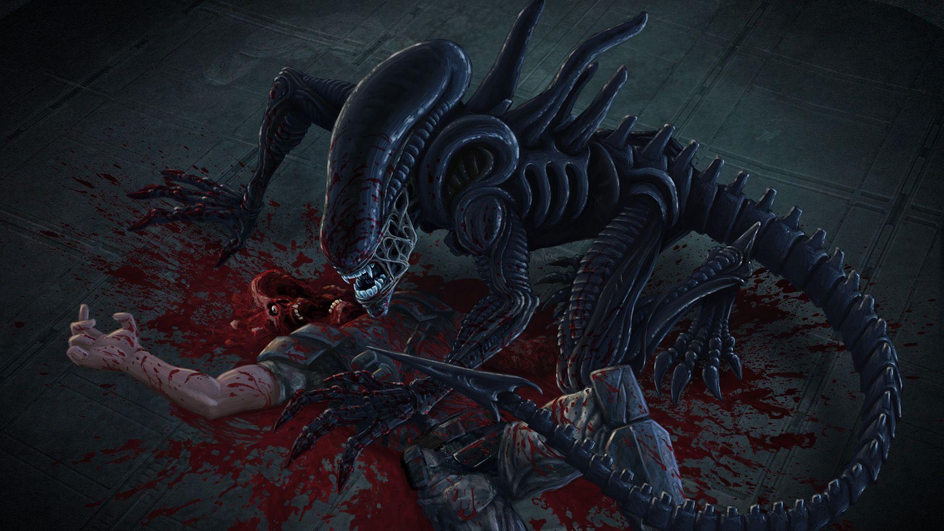 1920x1080 Download wallpaper soldiers, the corpse, alien, xenomorph, section
