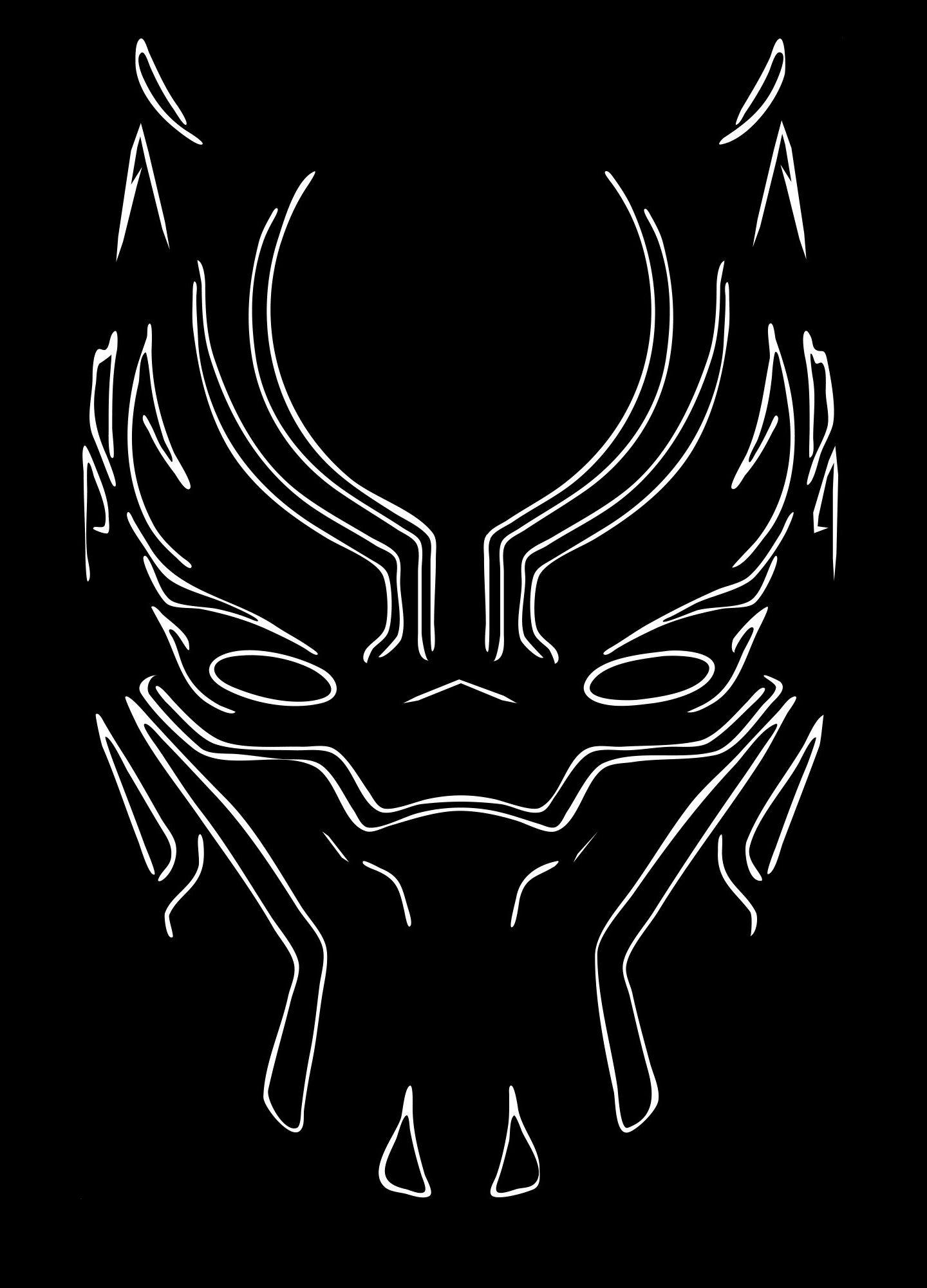 1440x2002 Download 1440x2960 wallpaper black panther, mask, minimal, art