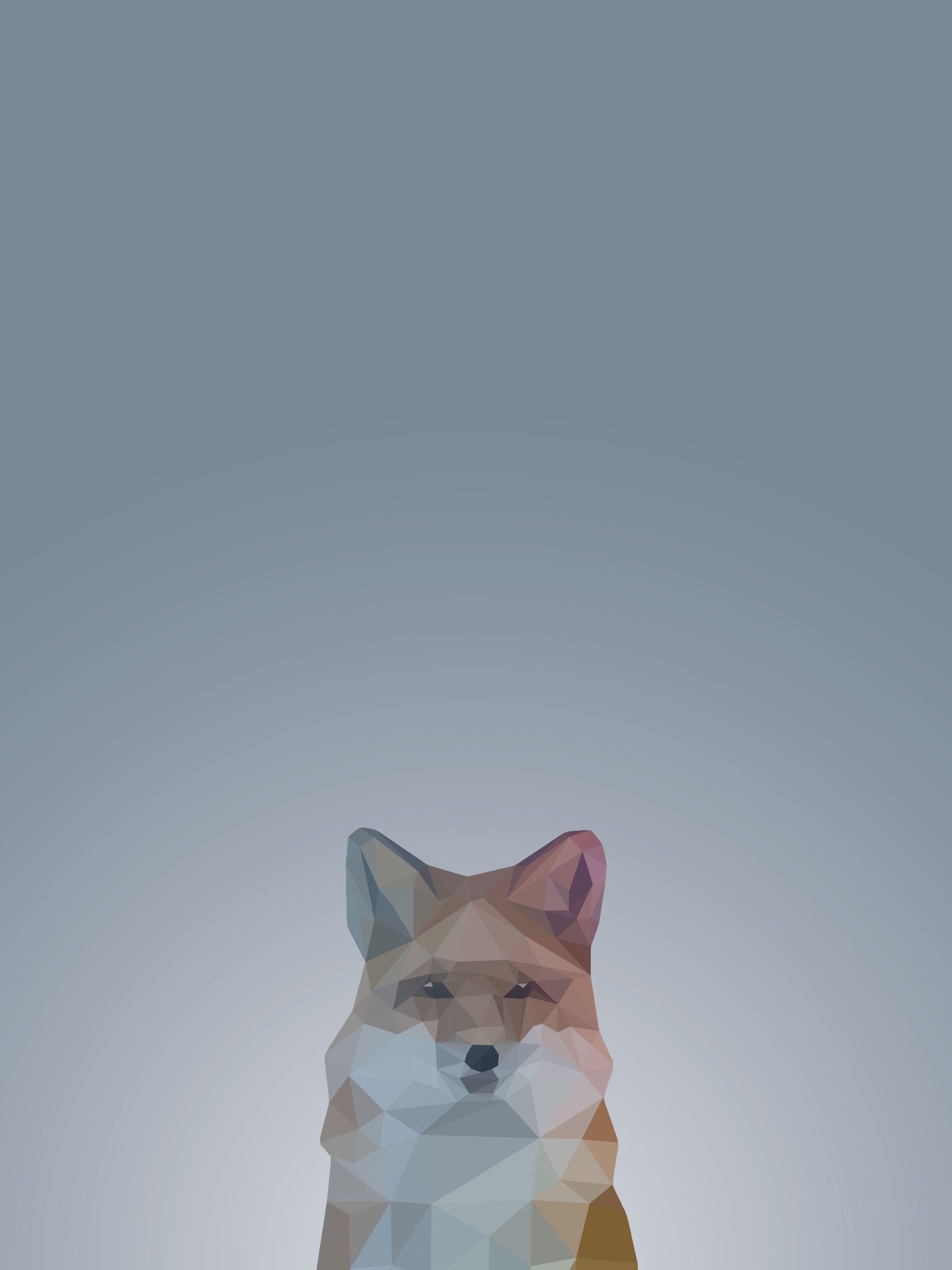 3072x4096 Low Poly Fox Mobile Wallpaper