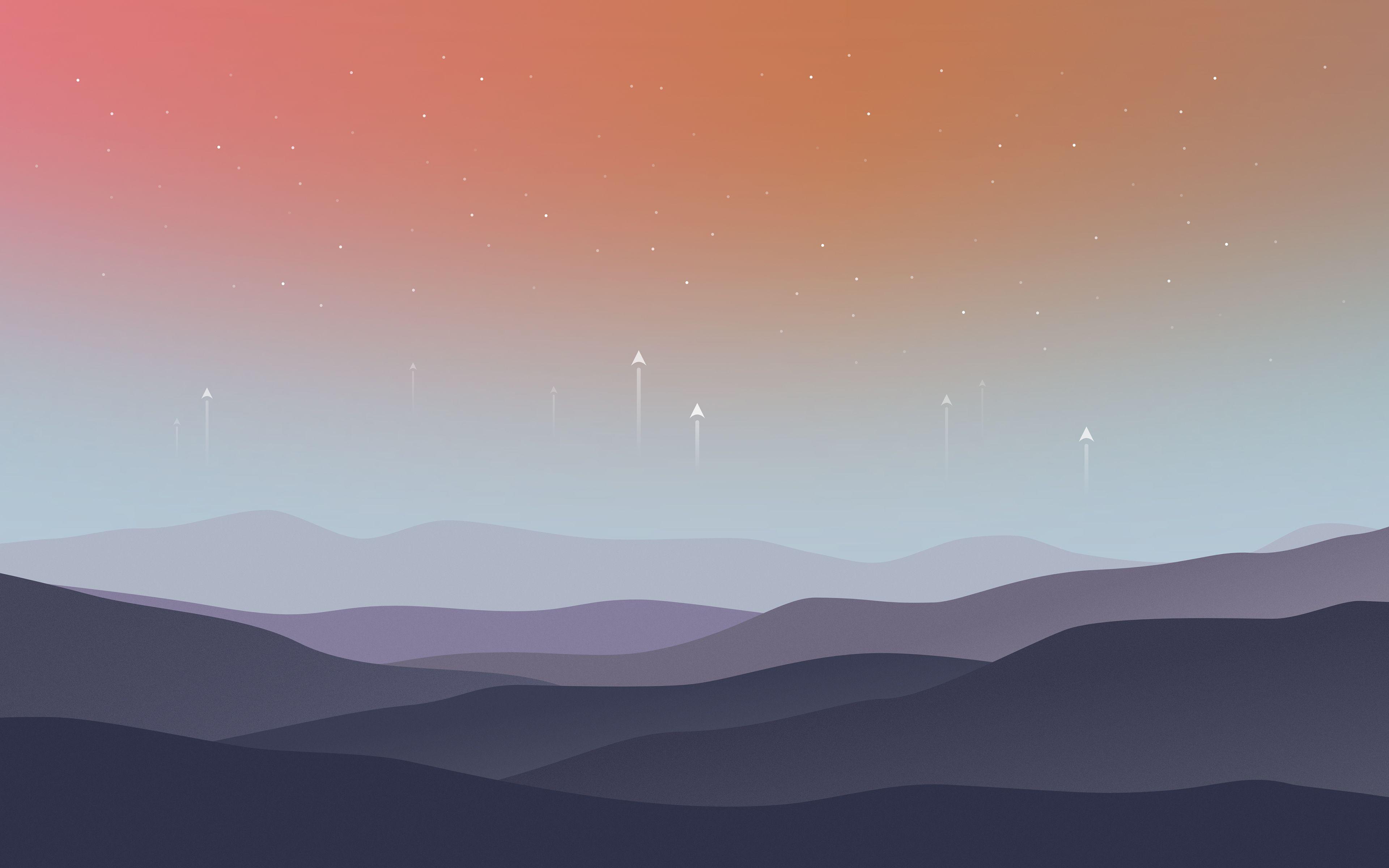 3840x2400 Mountains Minimal Artwork 5K. Wallpaper, Artwork, Minimalism