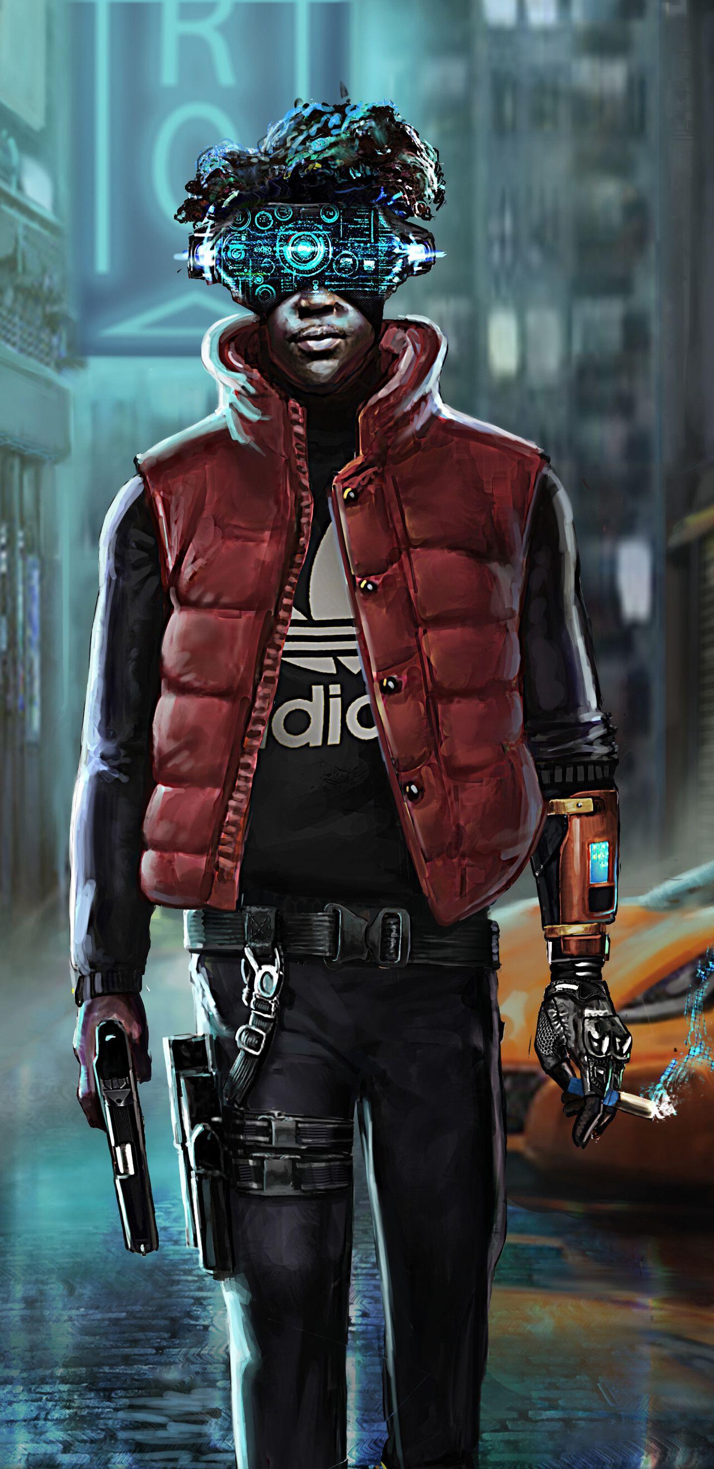 1440x2960 Neon Scifi Cyberpunk Alley Samsung Galaxy Note S9