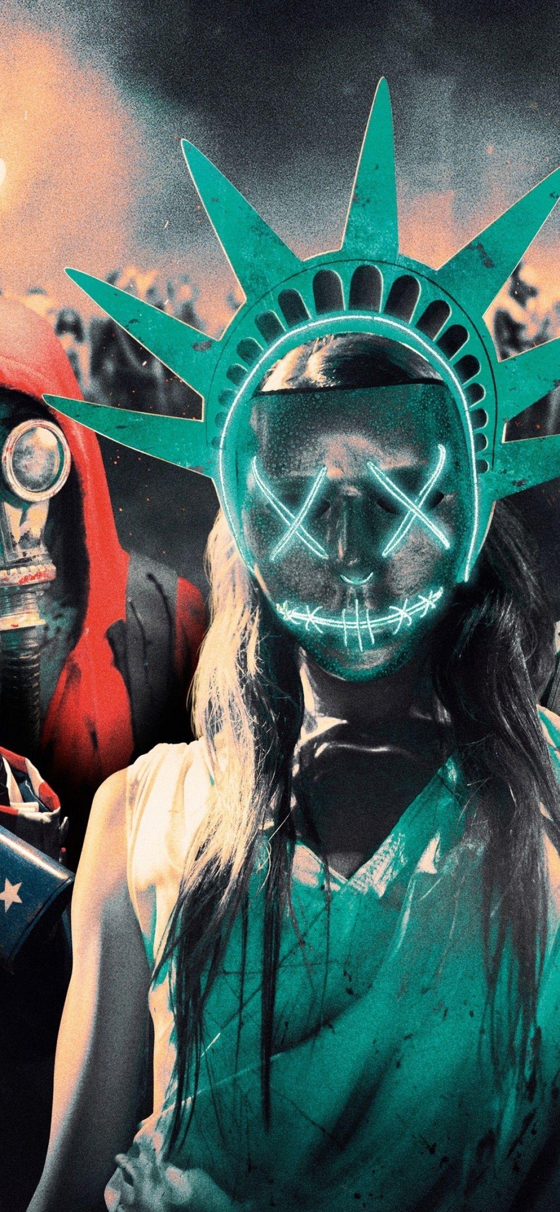 1125x2436 Download 1125x2436 The Purge: Election Year, Masks, Guns