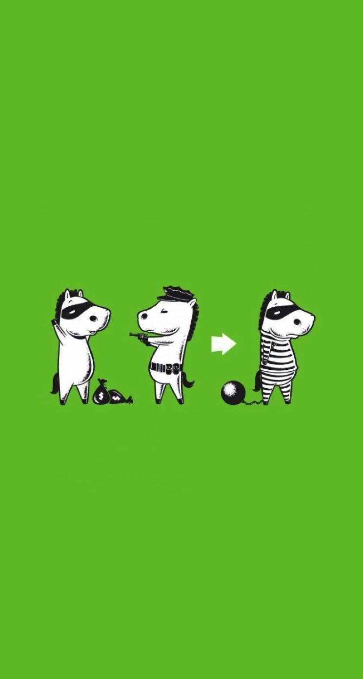 744x1392 Robber Horse & funny iPhone wallpaper. Papeis de