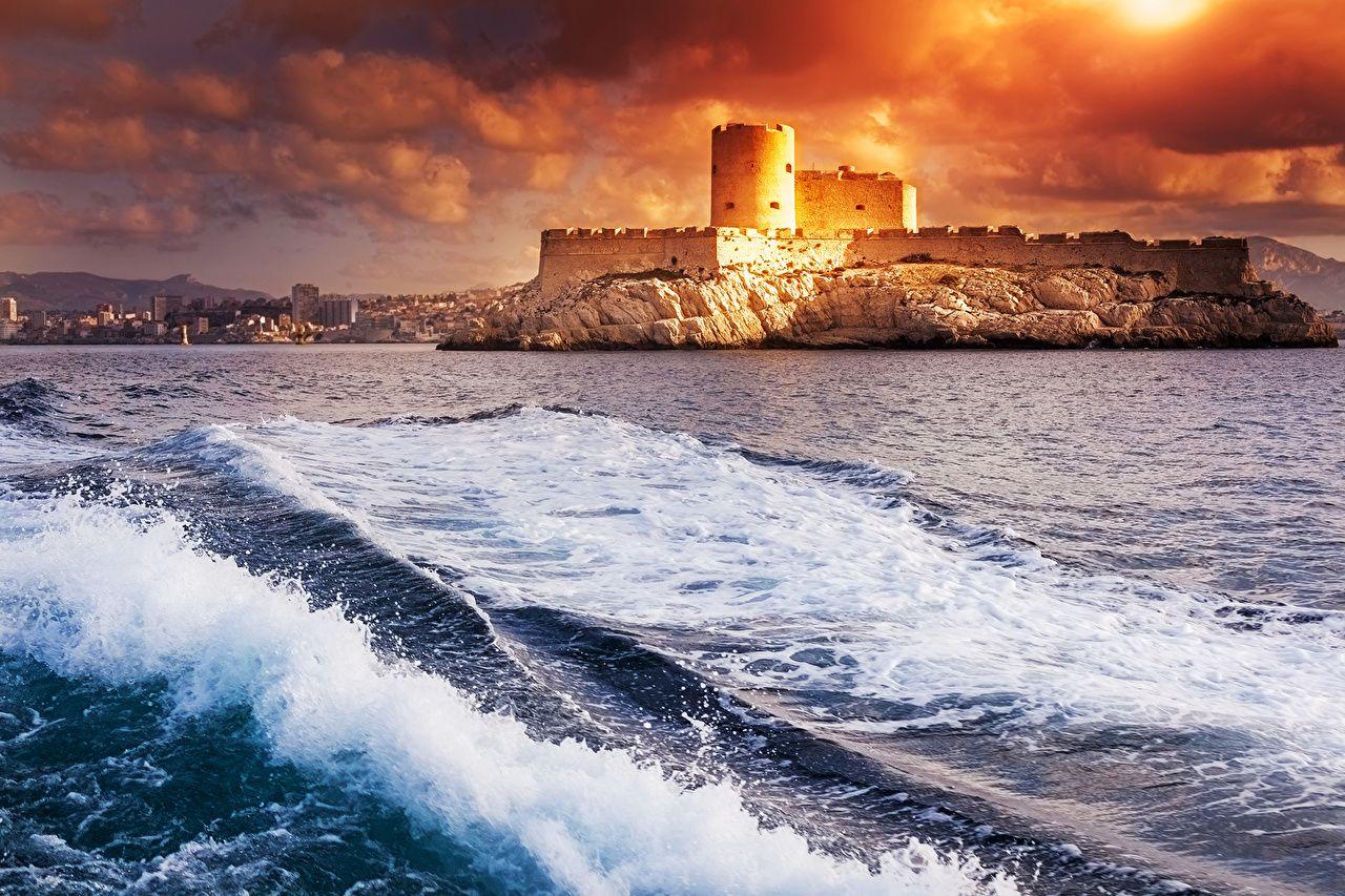 1280x853 Desktop Wallpaper Marseille France Monte Cristo If Castle Sea Waves