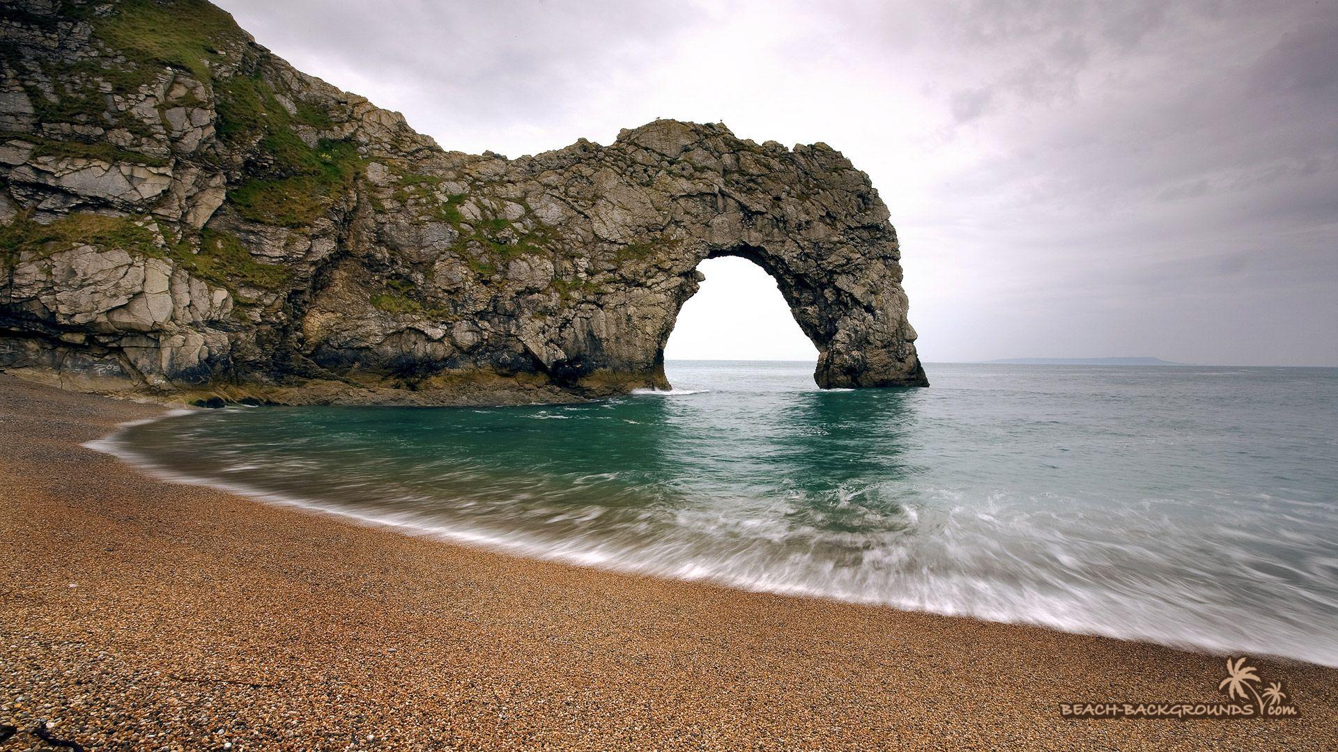 1920x1080 Nature, created, beach, gateway, wallpaper, stone, rock, passage