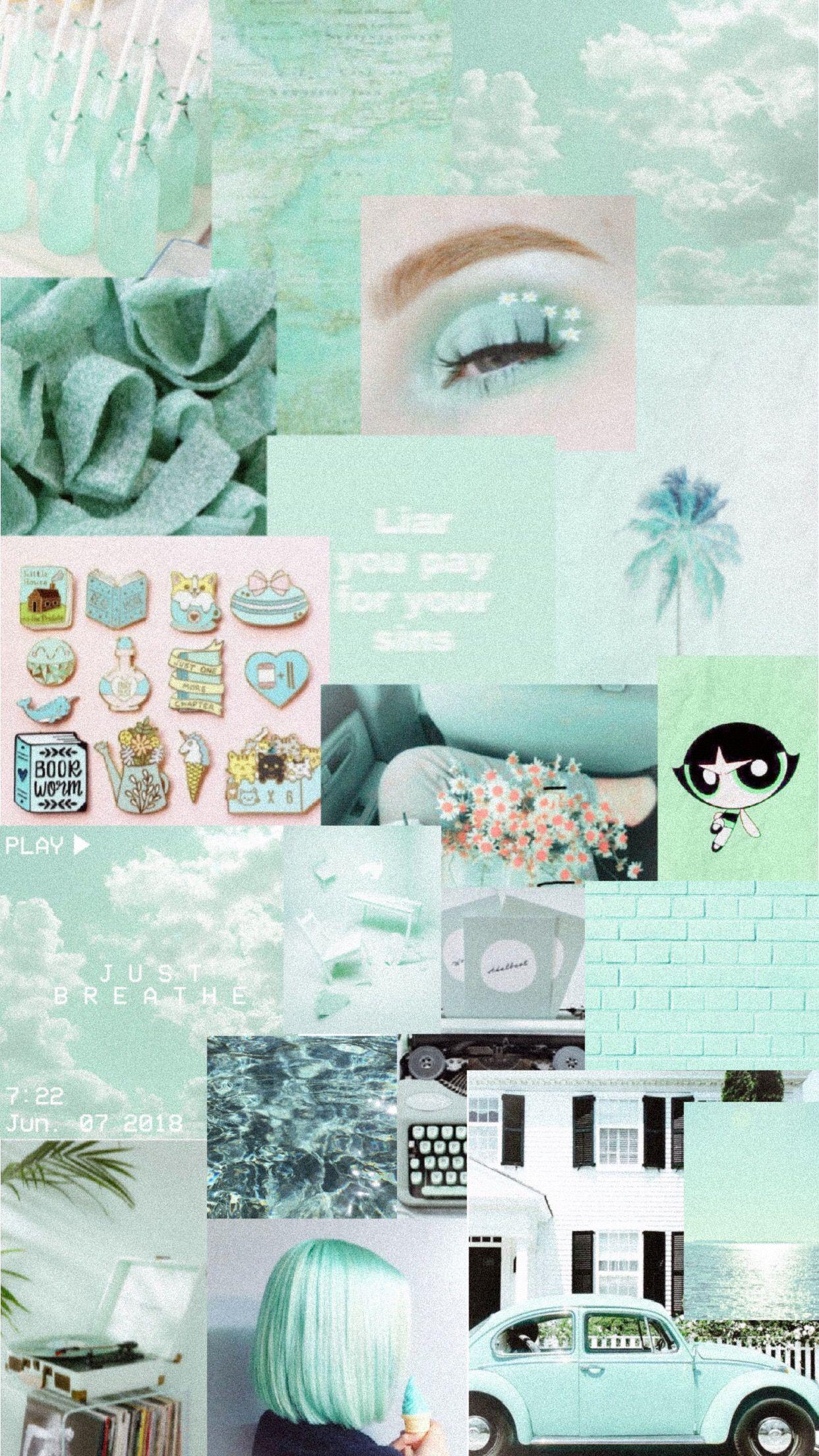 Mint Green Aesthetic Wallpaper Ipad ~ Mint Green Aesthetic Collage ...