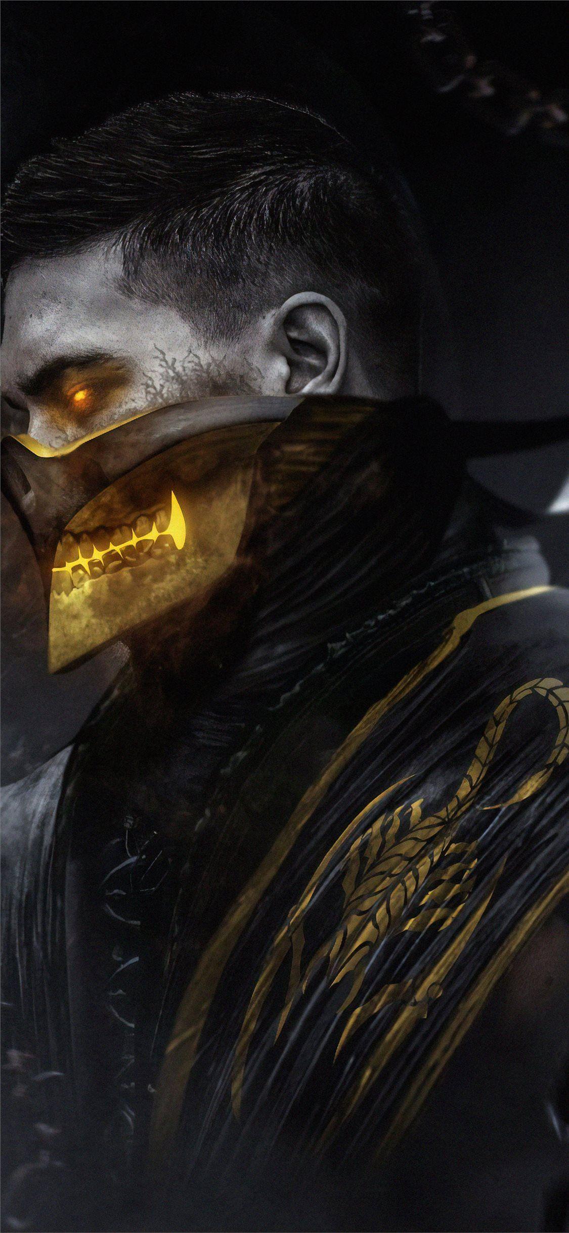 1125x2436 scorpion mortal kombat art iPhone X Wallpaper Free Download