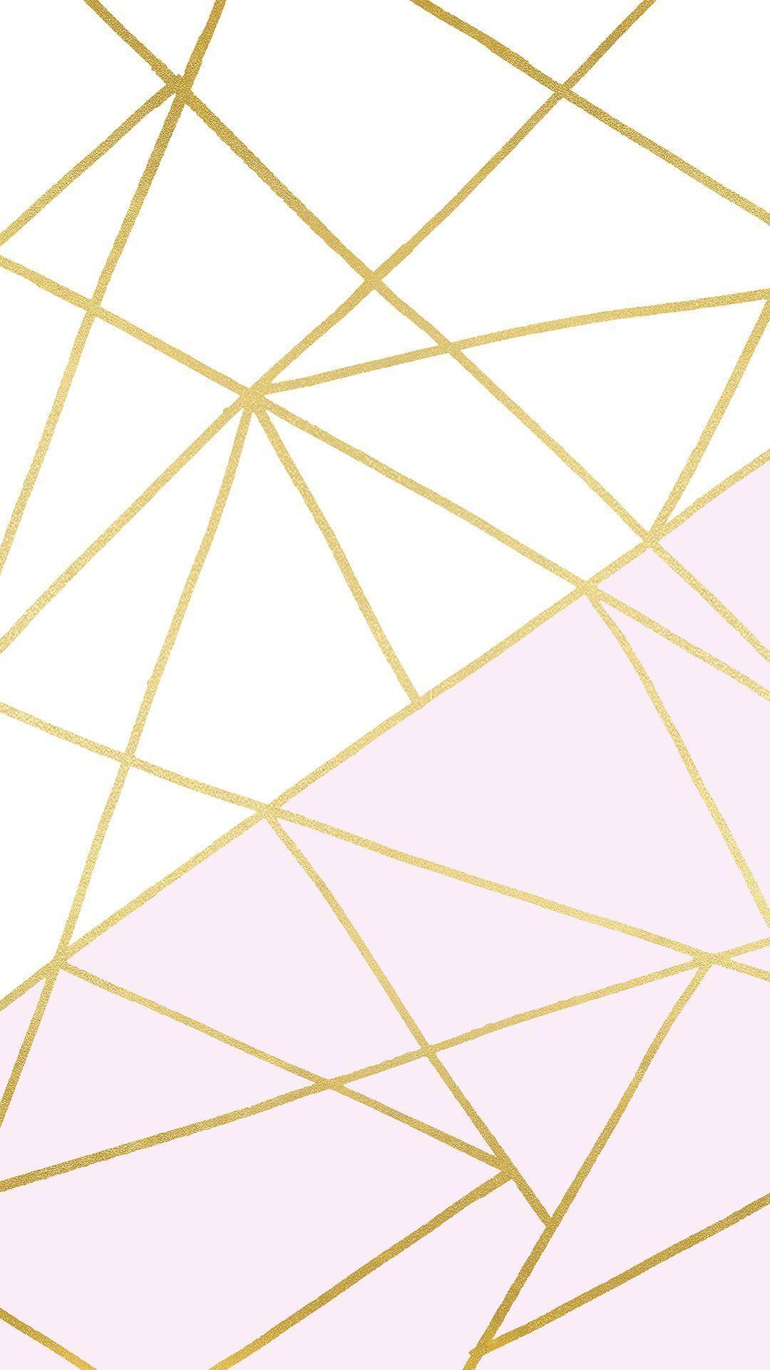 1080x1920 Aesthetic Pink And White Background Image. Gold geometric wallpaper, White and gold wallpaper, Gold wallpaper
