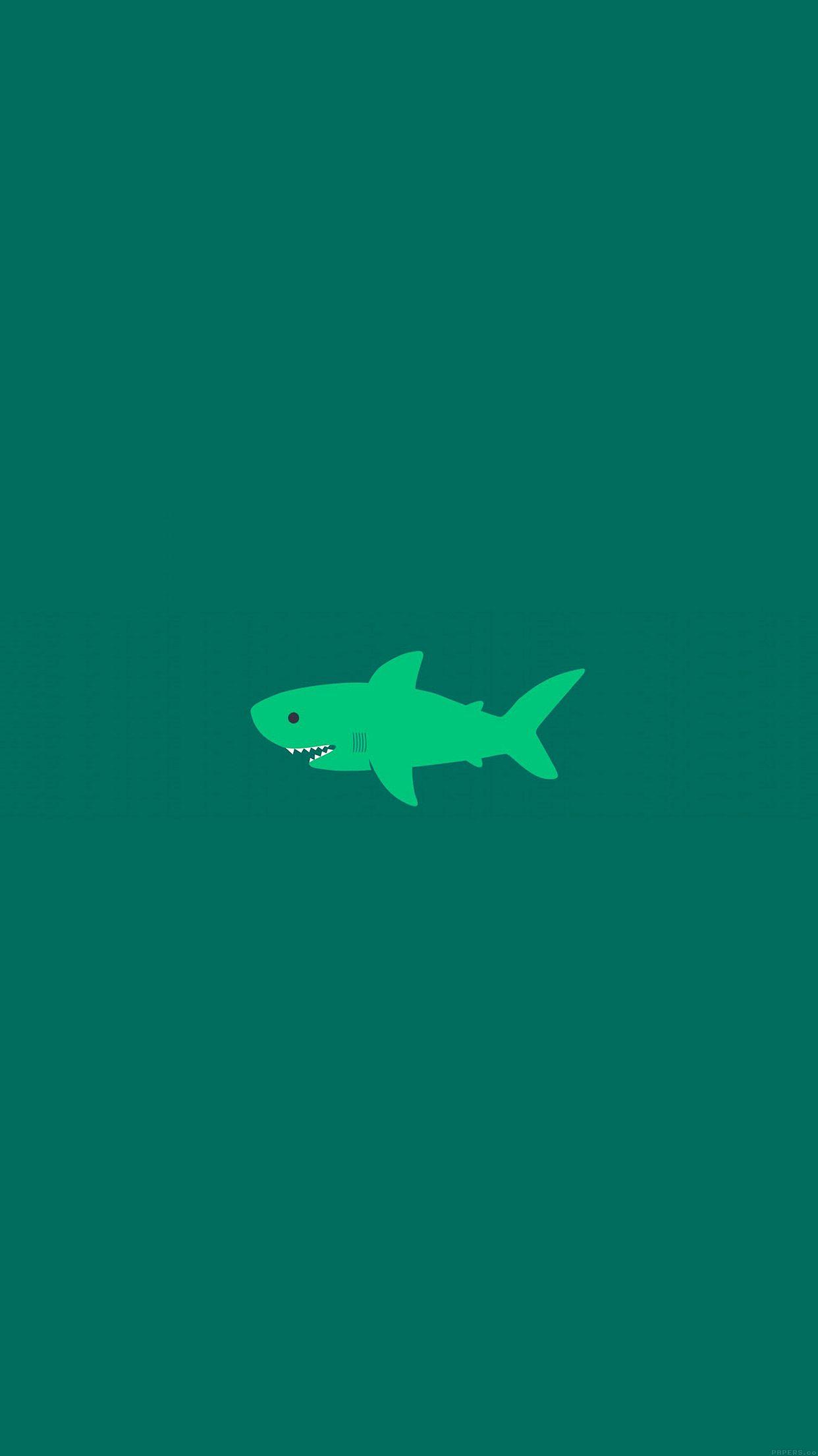 1242x2208 Nice Little Small Cute Shark Green Minimal Iphone6 Plus Wallpaper