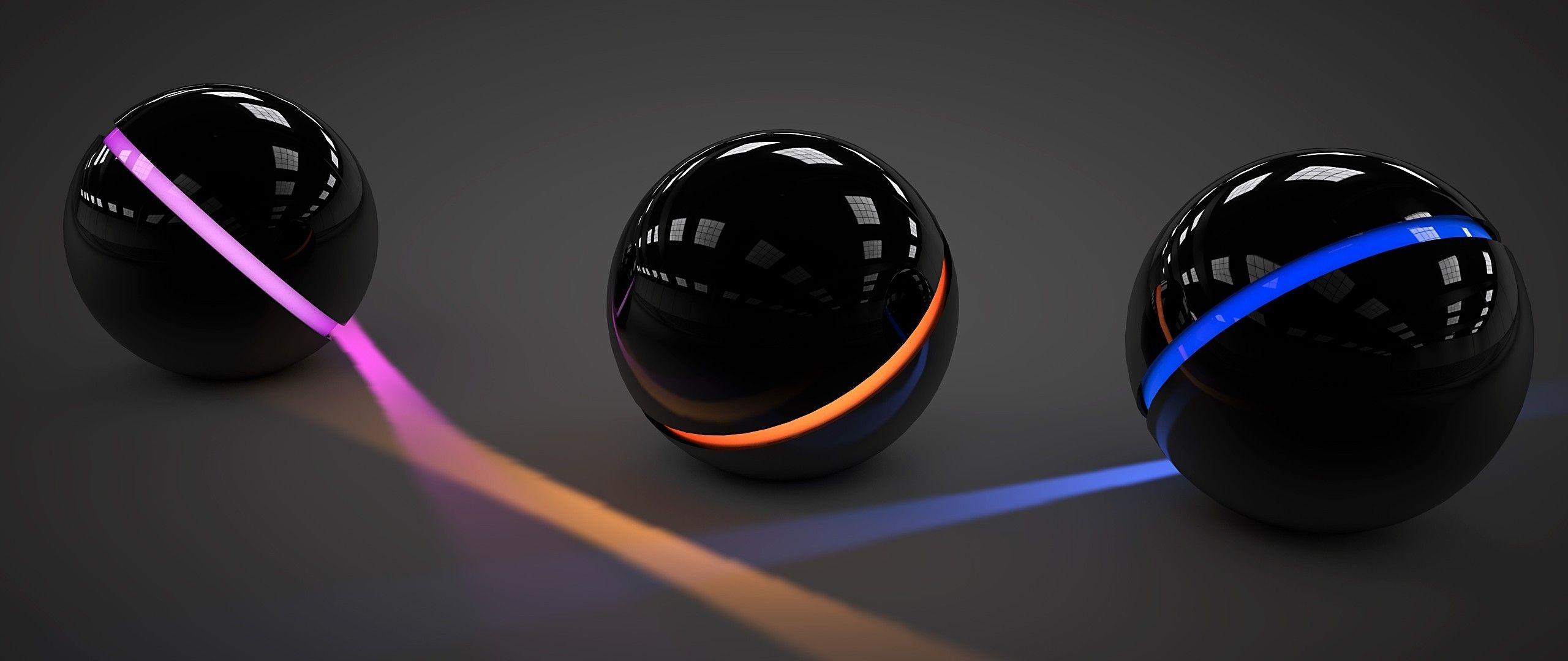 2560x1080 3D, Sphere, Ball, Abstract Wallpaper HD / Desktop and Mobile