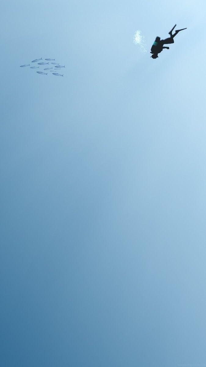 675x1200 Minimalistic Underwater Art IPhone Wallpaper