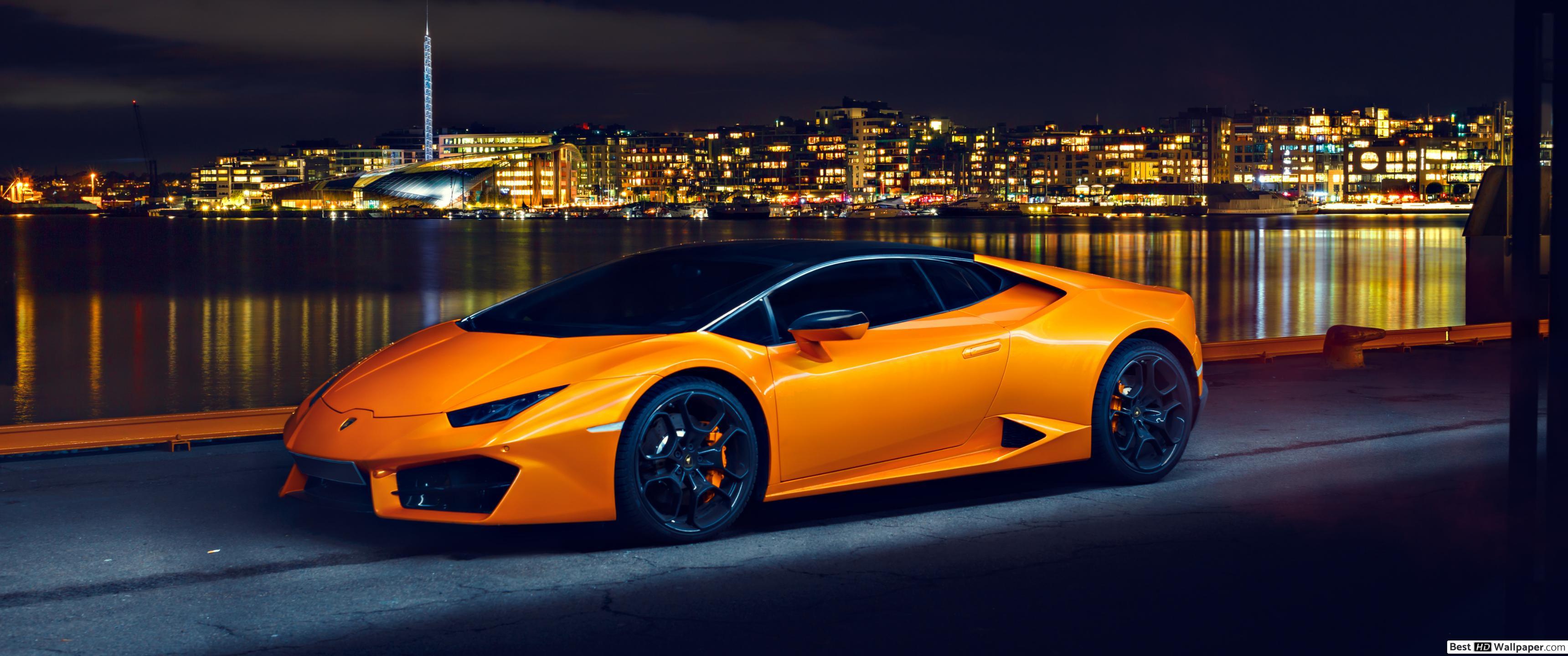 3440x1440 Lamborghini Huracan Car HD wallpaper download