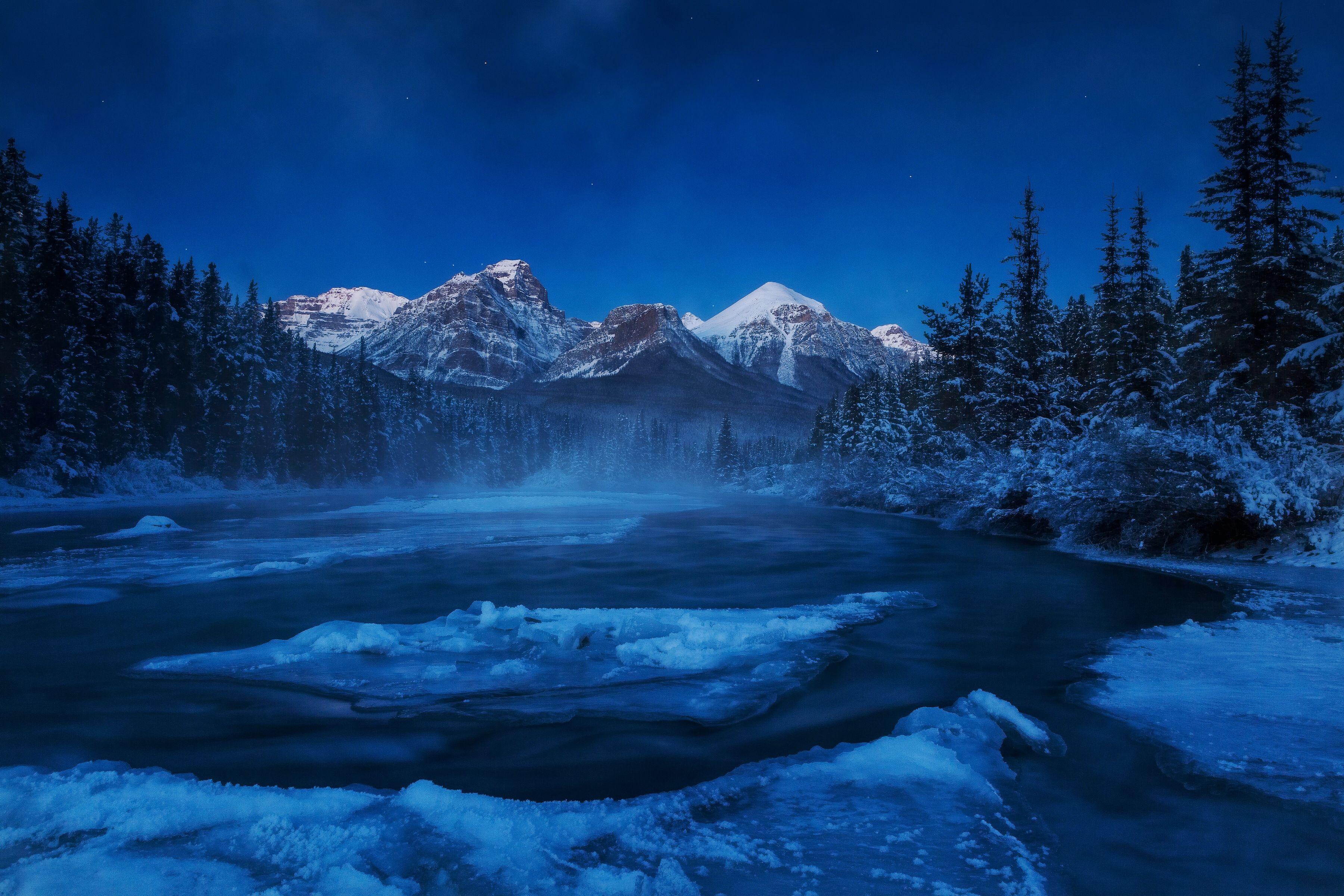 3600x2400 Wallpaper Mountains Alberta Winter
