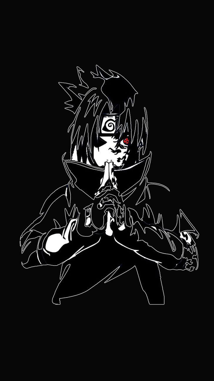Sasuke Uchiha Wallpaper 4K Naruto AMOLED Black background 6498