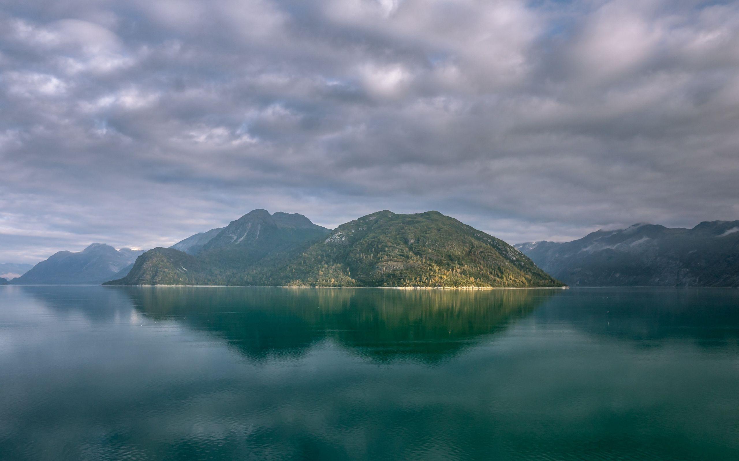 2560x1600 Download 2560x1600 wallpaper alaska mountains, lake, clouds, dual