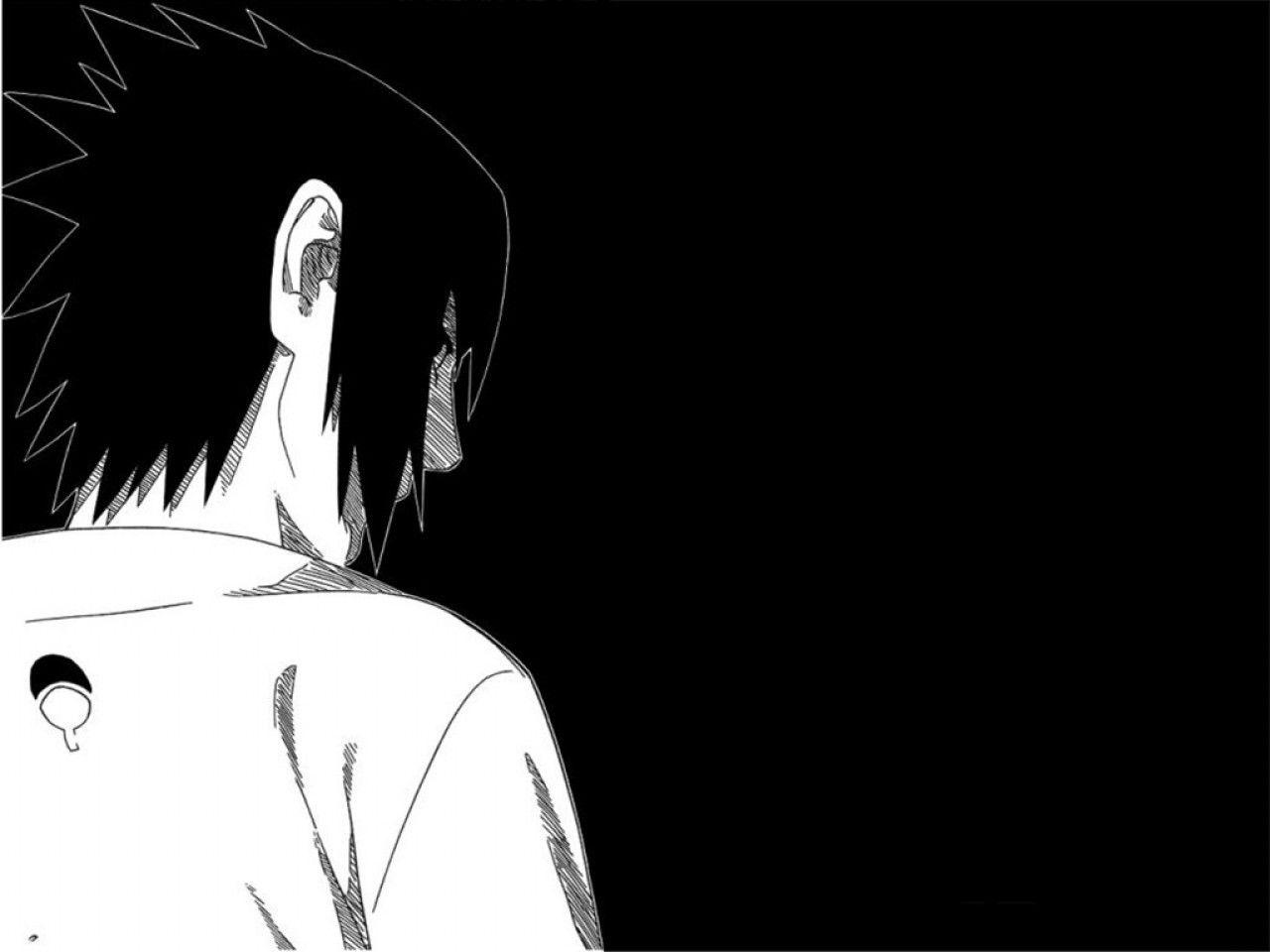 1280x960 Black And White Sasuke