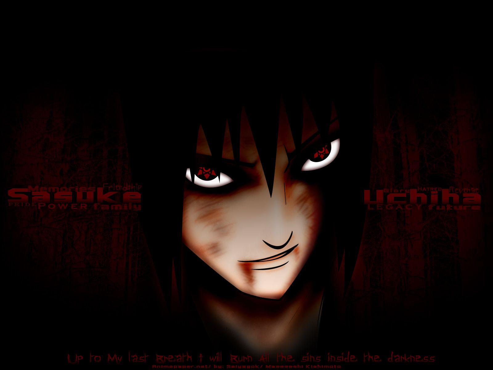 1600x1200 naruto black wallpaper: Uchiha Sasuke