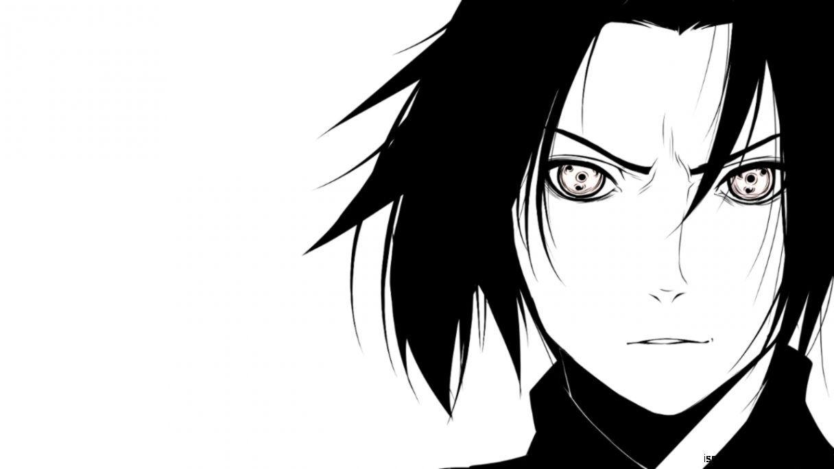 1216x684 Black And White Sasuke Uchiha