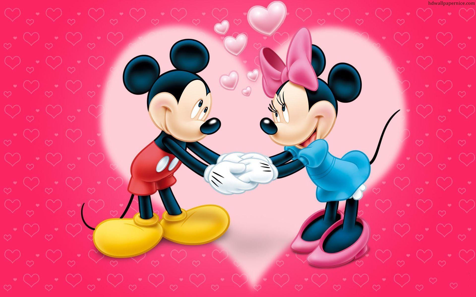 1920x1200 Cartoon Cute Love Couple Mickey And Minnie Mouse HD Wallpaper