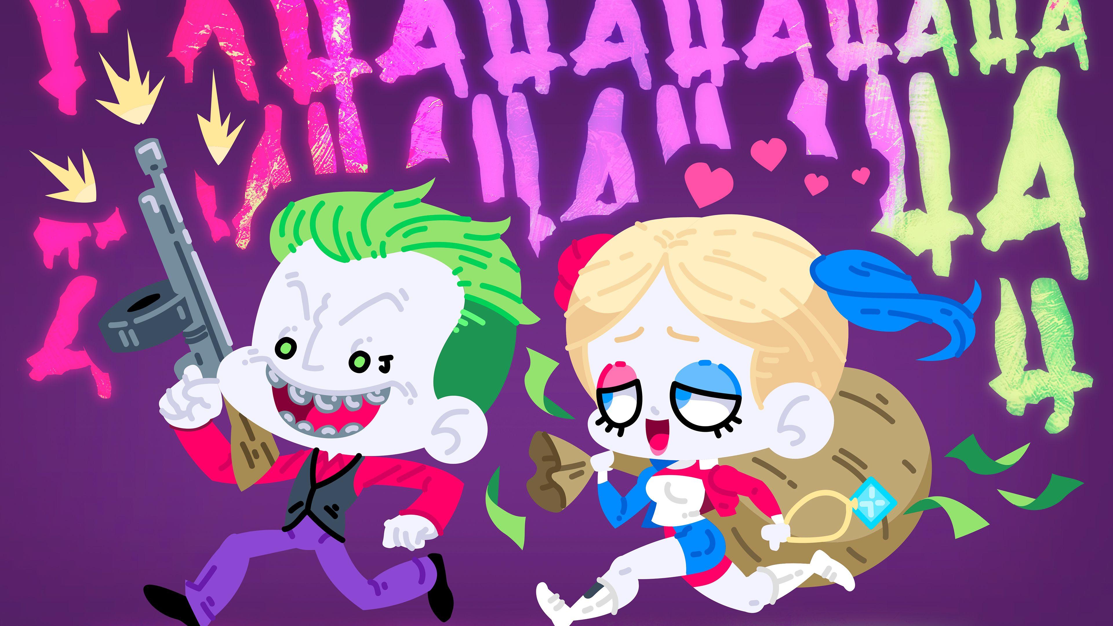 3840x2160 Wallpaper 4k Joker And Harley Quinn Fat Heads 4k Wallpaper