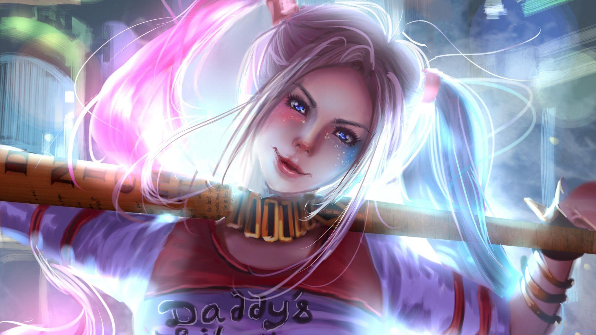 2059x1158 Cute Harley Quinn Artwork, HD Superheroes, 4k Wallpaper, Image
