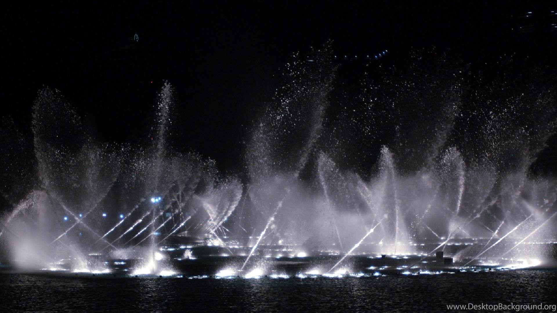 1920x1080 Full HD Wallpaper Dubai Mall Fountain Night, Desktop Background