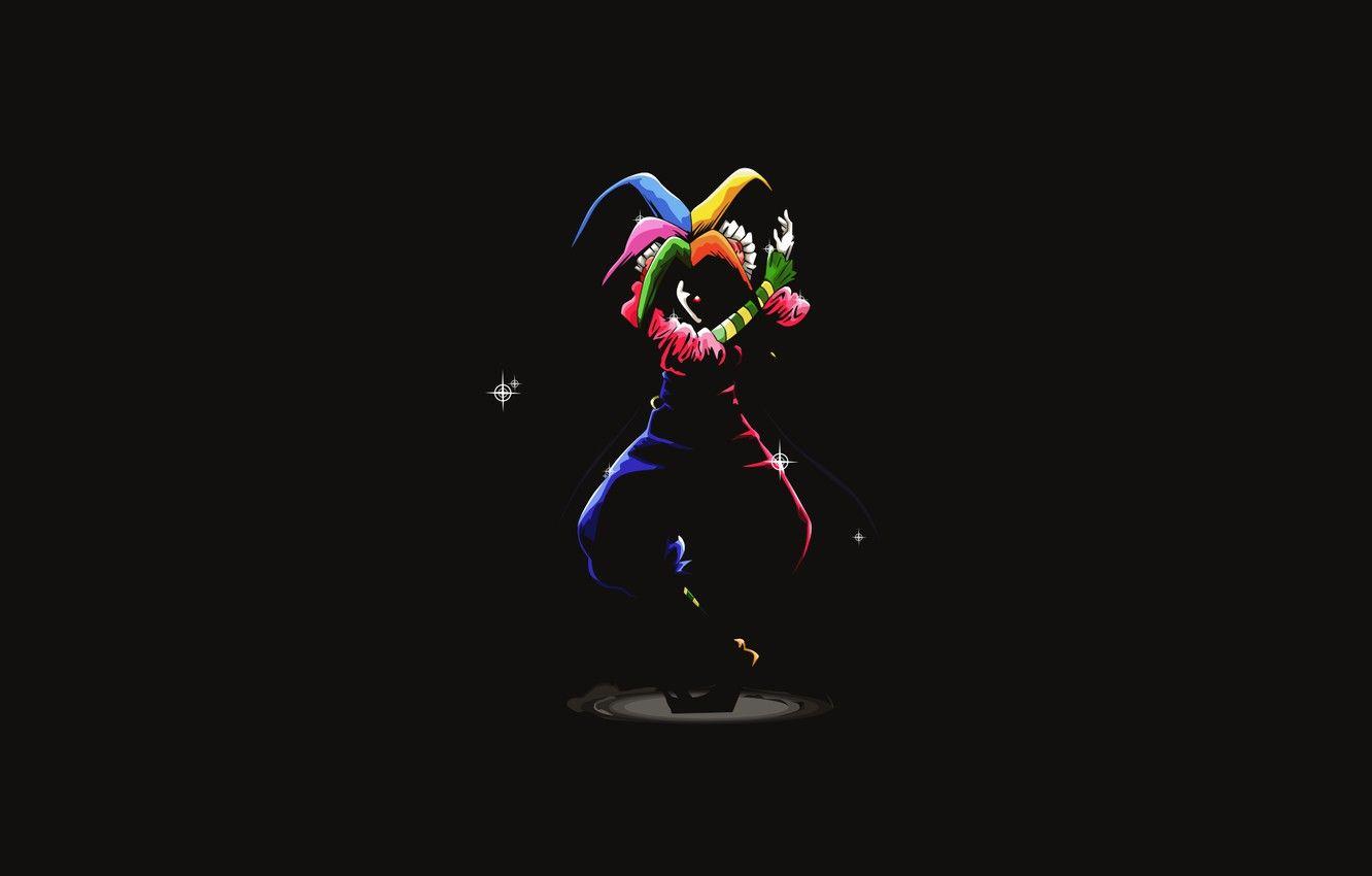1332x850 Photo Wallpaper Minimalism, Clown, Black Background