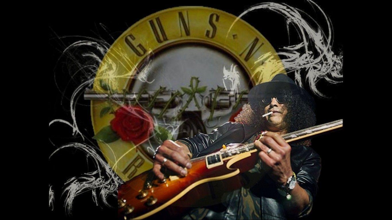 1366x768 Guns N Roses Slash Wallpaper