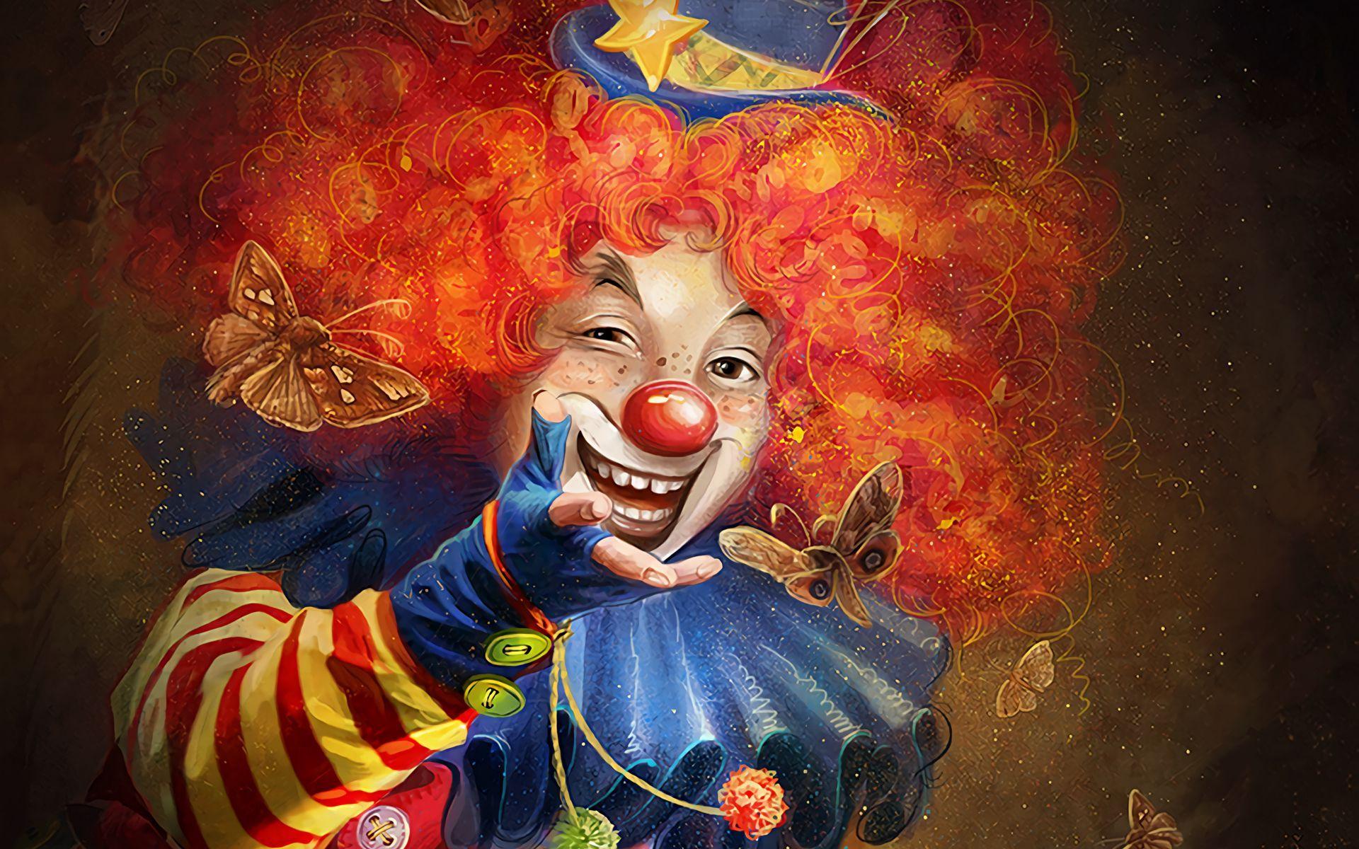 1920x1200 Download wallpaper 1920x1200 clown, art, smile, makeup, circus