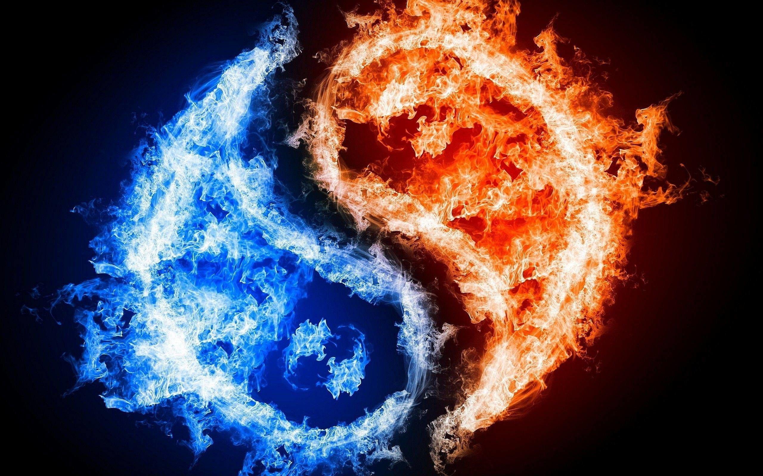 2560x1600 Blue Fire Wallpaper HD
