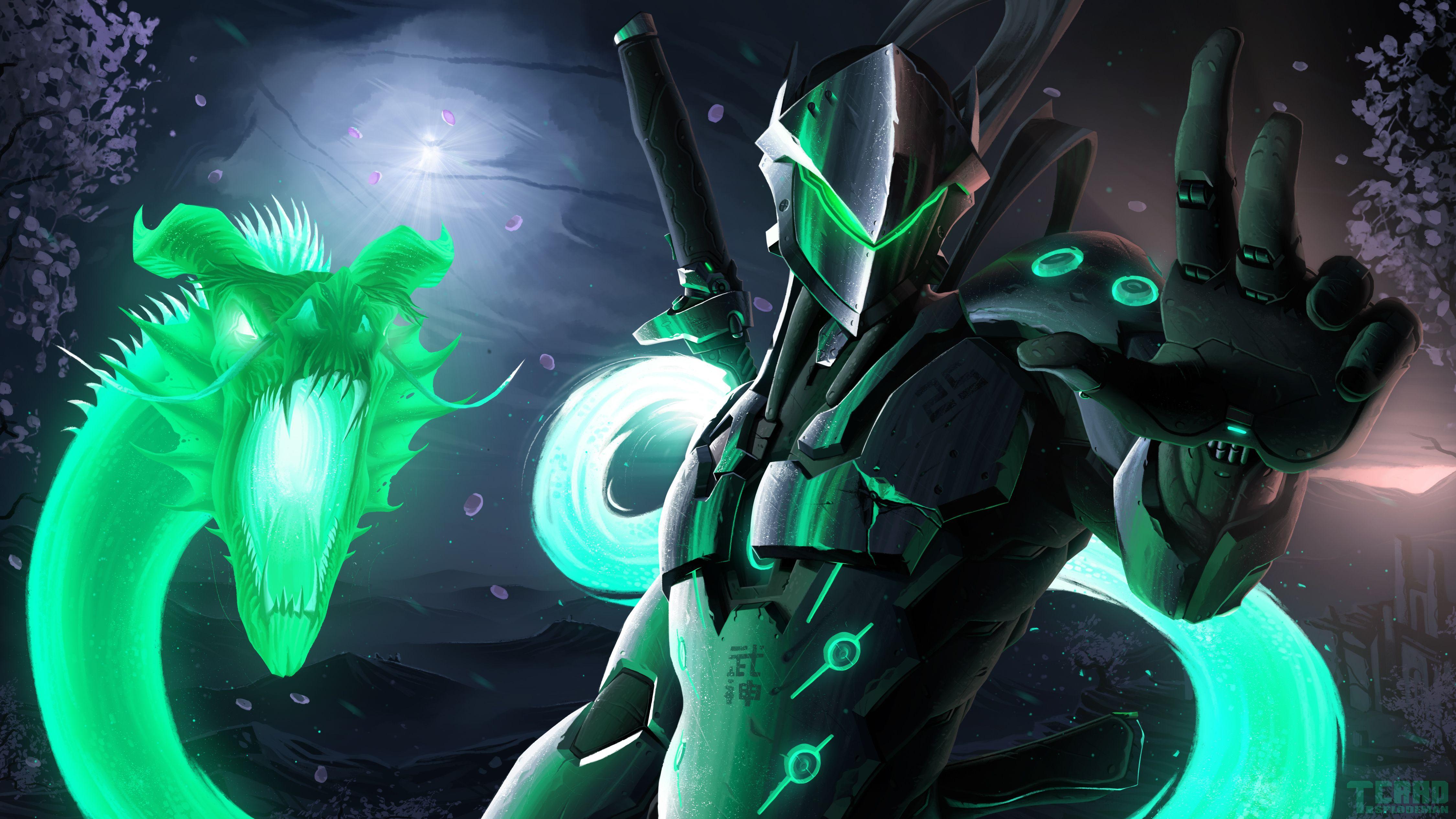 4500x2531 Genji Green Dragon
