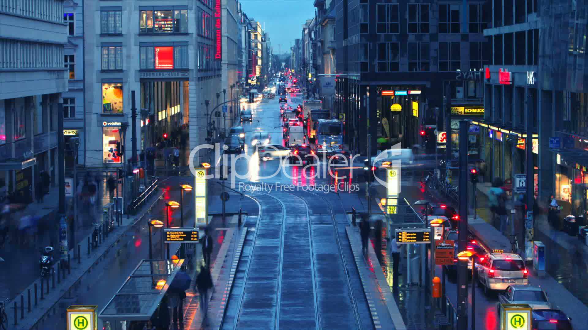 1920x1080 Timelapse Cars drive down street in Berlin, Germany in Full HD