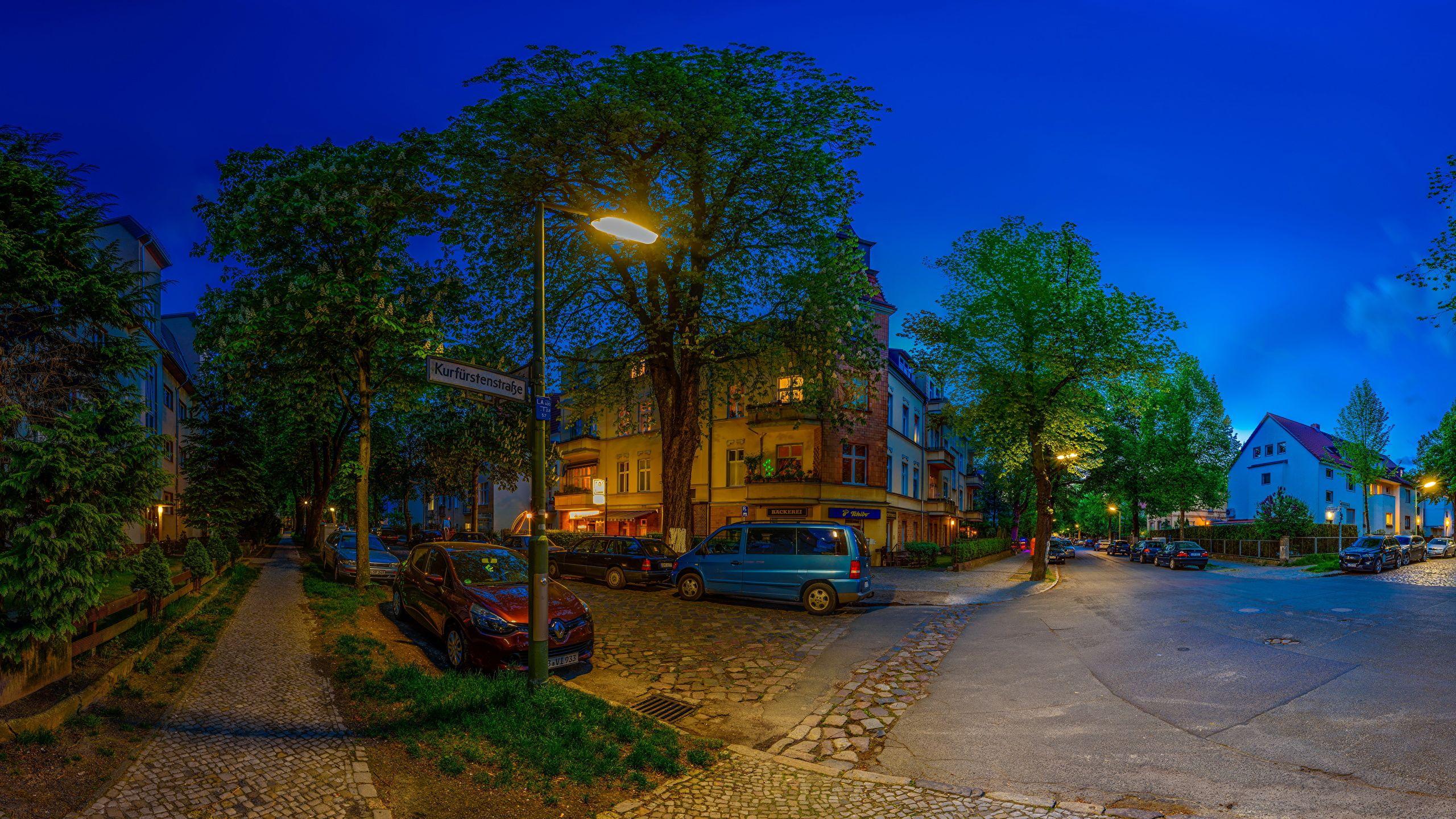 2560x1440 Desktop Wallpaper Berlin Germany Roads Street night time 2560x1440