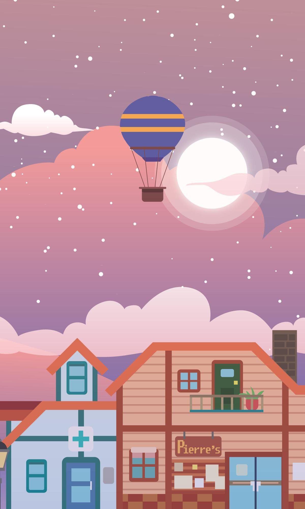 1200x2000 Stardew Valley art > Hot Air Balloon Ride Over Pelican Town