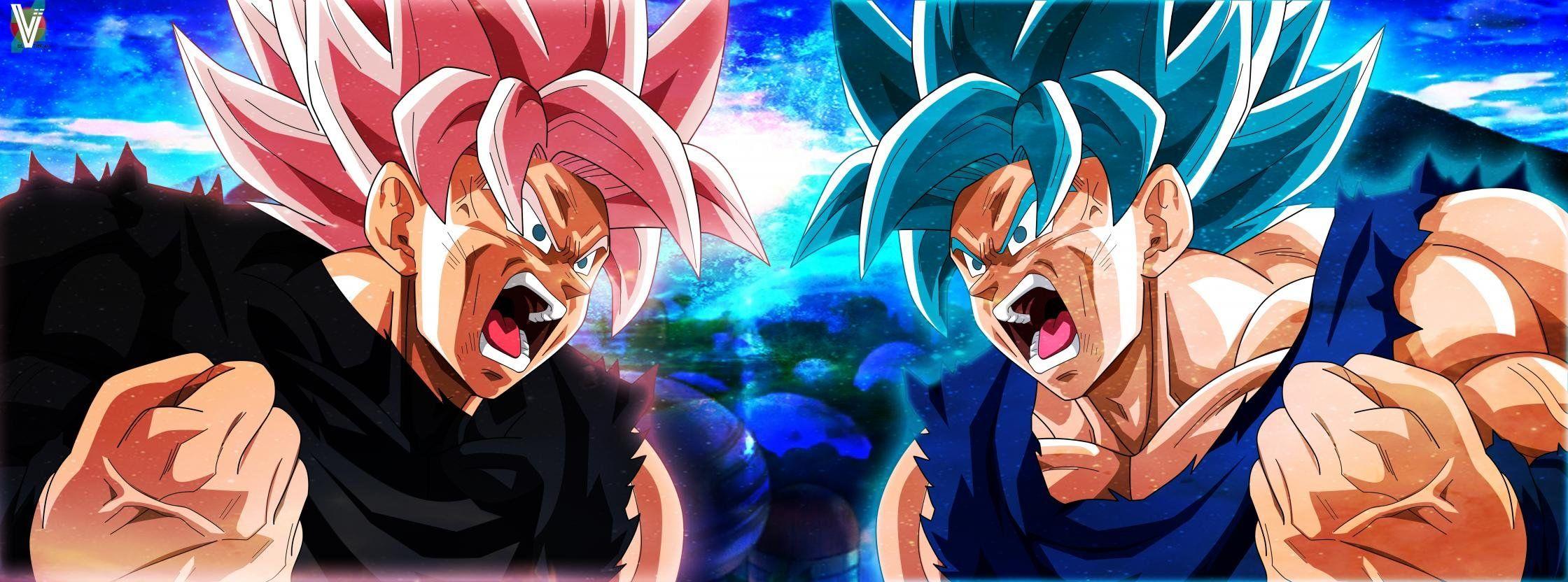 2240x832 Download Dual Screen Dragon Ball Super Pc Background Goku Vs