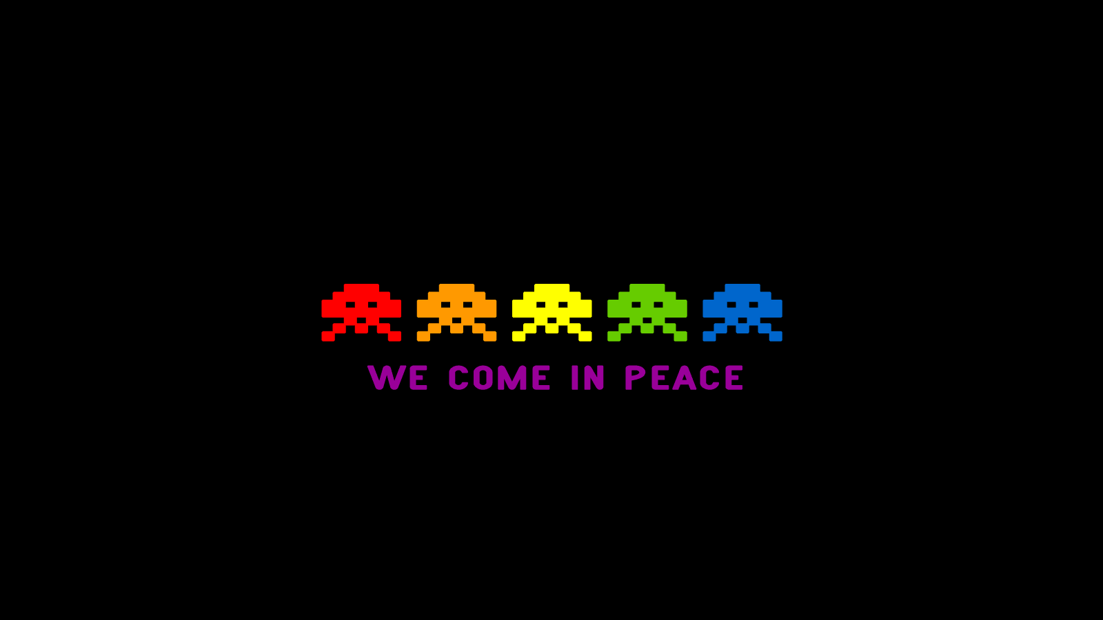 1600x900 Free download Simple retro Space Invaders desktop wallpaper